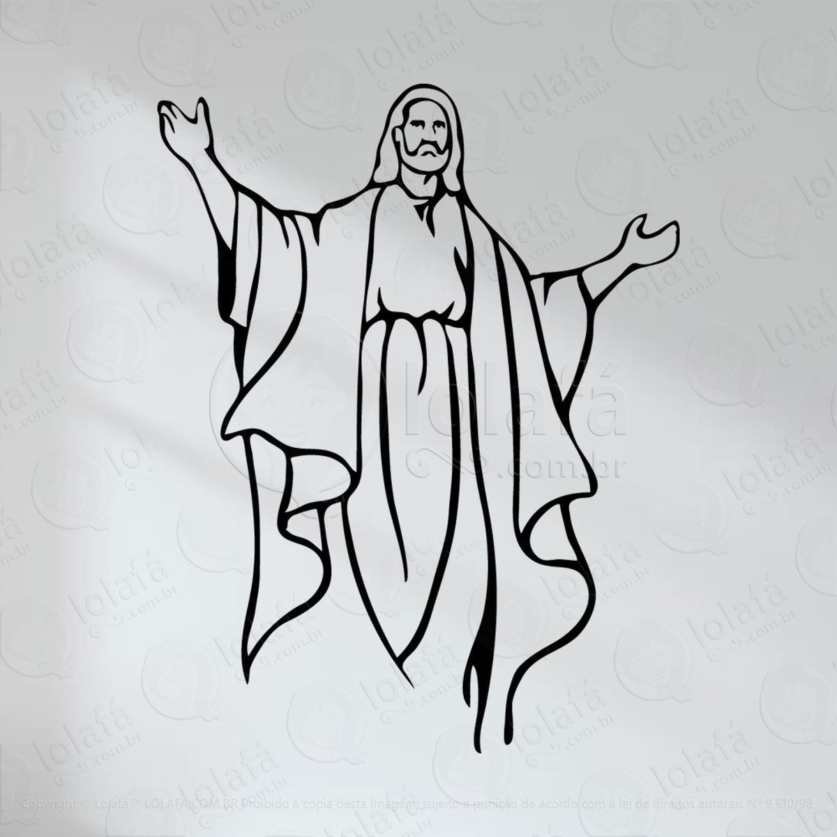 Jesus Cristo Adesivo de Parede Decorativo para Casa, Quarto, Sala e Vidro Mod:15