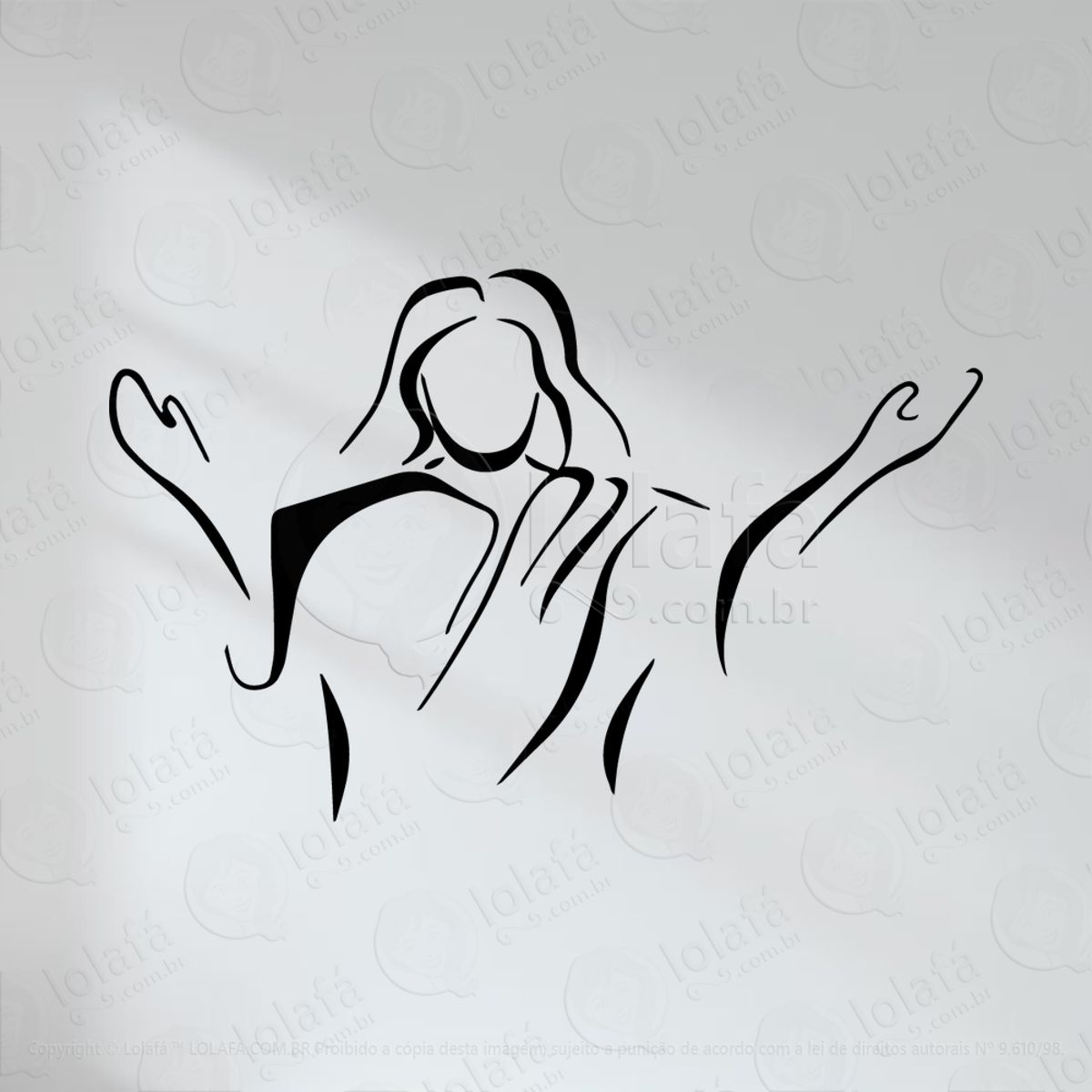 Jesus Cristo Adesivo de Parede Decorativo para Casa, Quarto, Sala e Vidro Mod:16