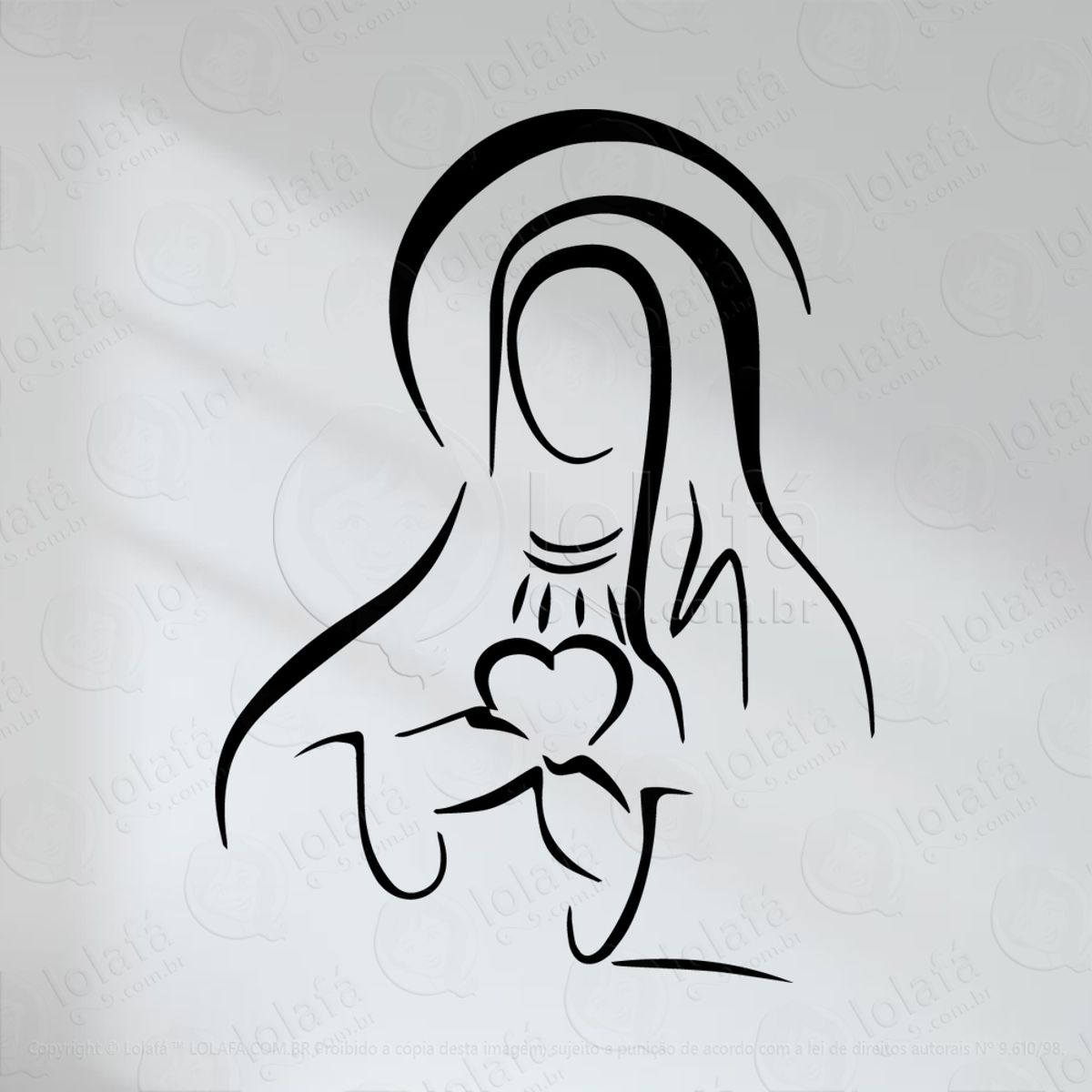 Nossa Senhora Adesivo de Parede Decorativo para Casa, Quarto, Sala e Vidro Mod:22