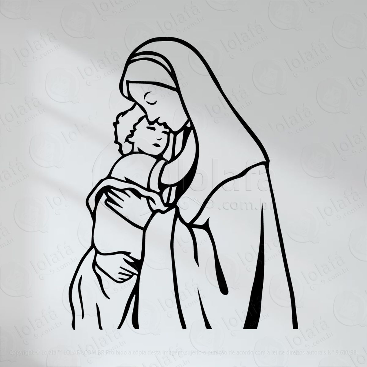 Nossa Senhora Adesivo de Parede Decorativo para Casa, Quarto, Sala e Vidro Mod:24