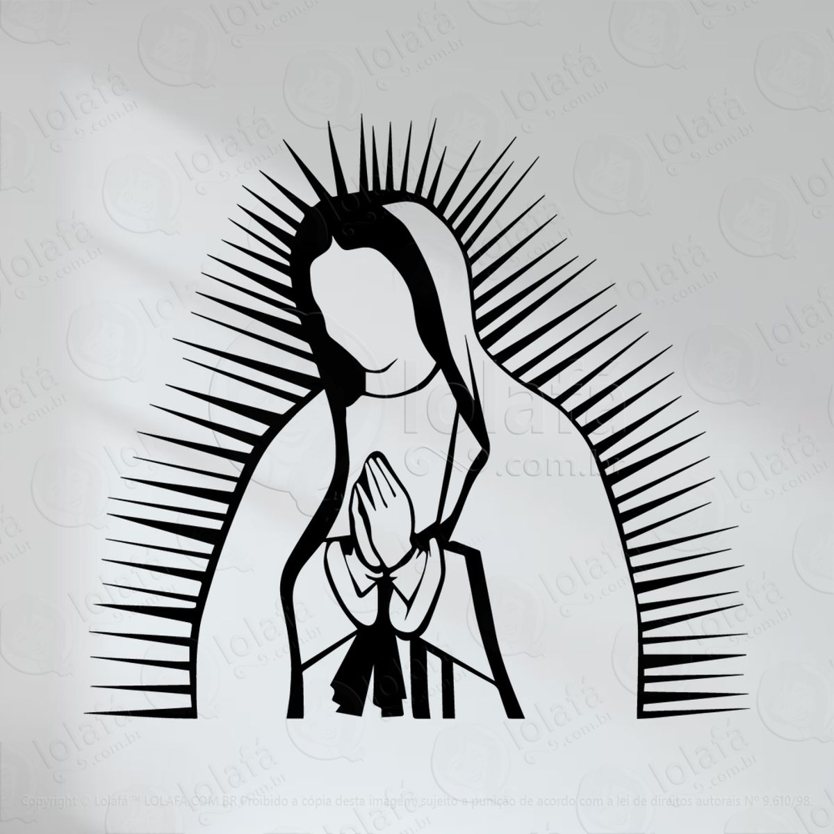 Nossa Senhora Adesivo de Parede Decorativo para Casa, Quarto, Sala e Vidro Mod:25
