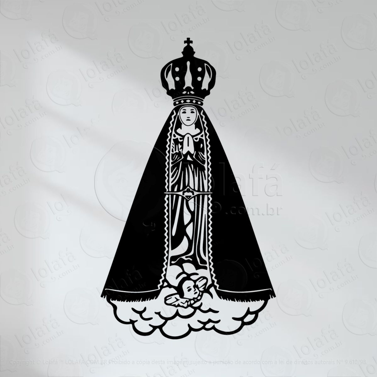 Nossa Senhora Aparecida Adesivo de Parede Decorativo para Casa, Quarto, Sala e Vidro Mod:27