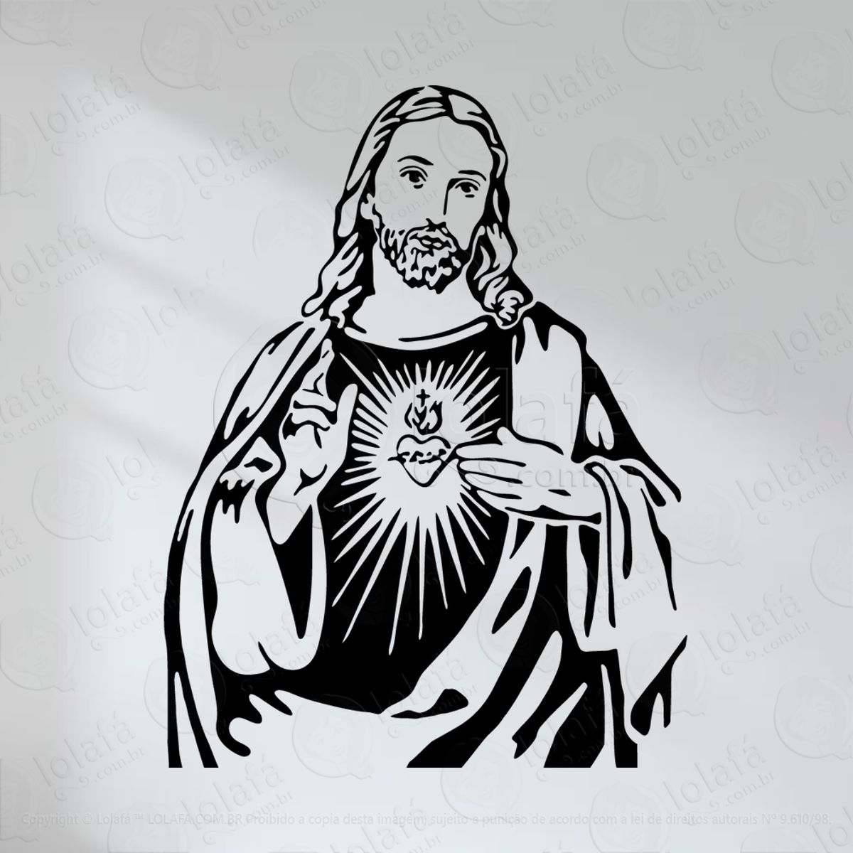 Jesus Cristo Adesivo de Parede Decorativo para Casa, Quarto, Sala e Vidro Mod:29