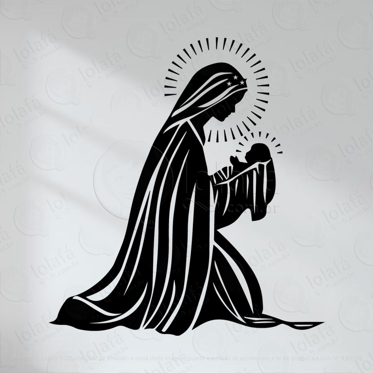 Nossa Senhora Adesivo de Parede Decorativo para Casa, Quarto, Sala e Vidro Mod:31