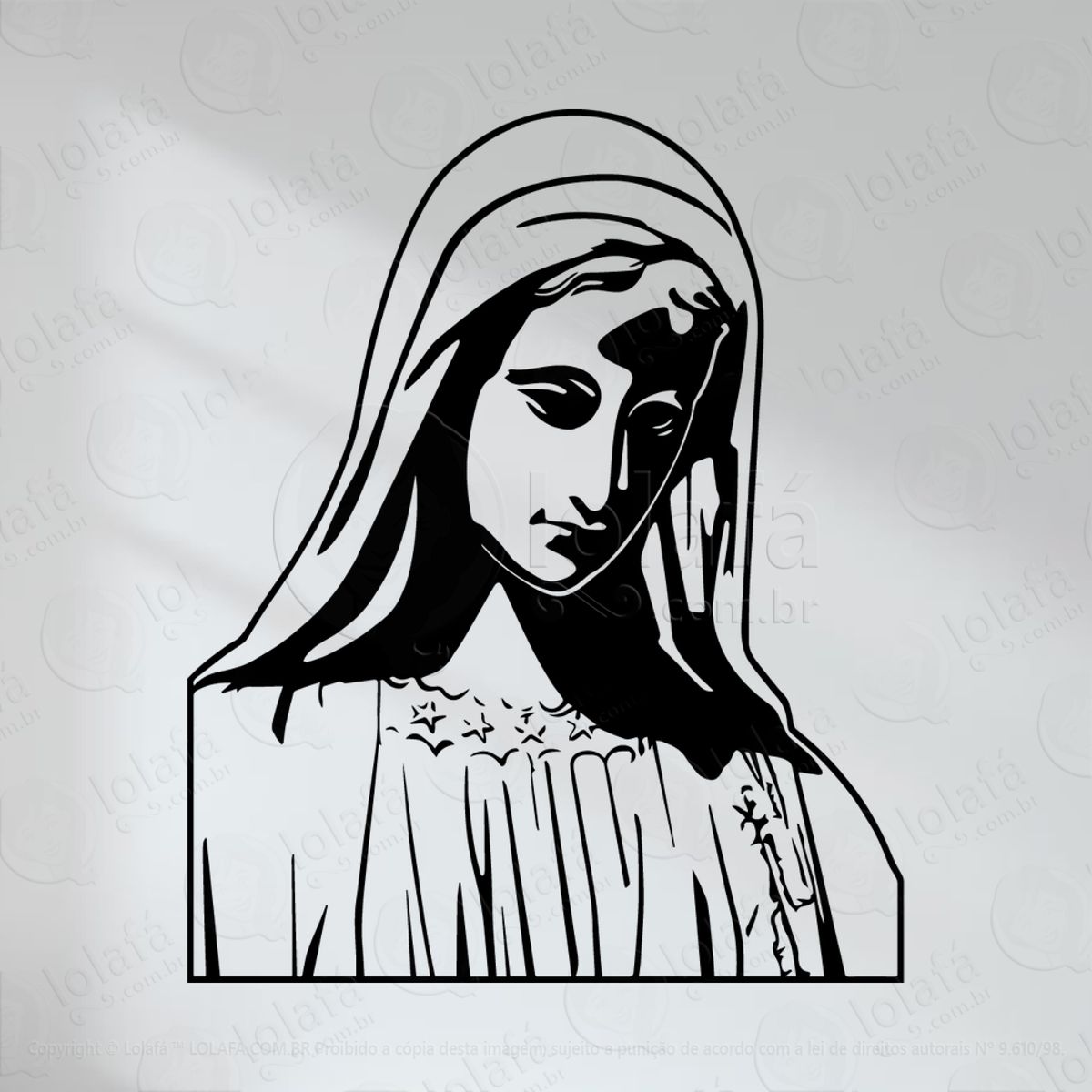 Nossa Senhora Adesivo de Parede Decorativo para Casa, Quarto, Sala e Vidro Mod:32