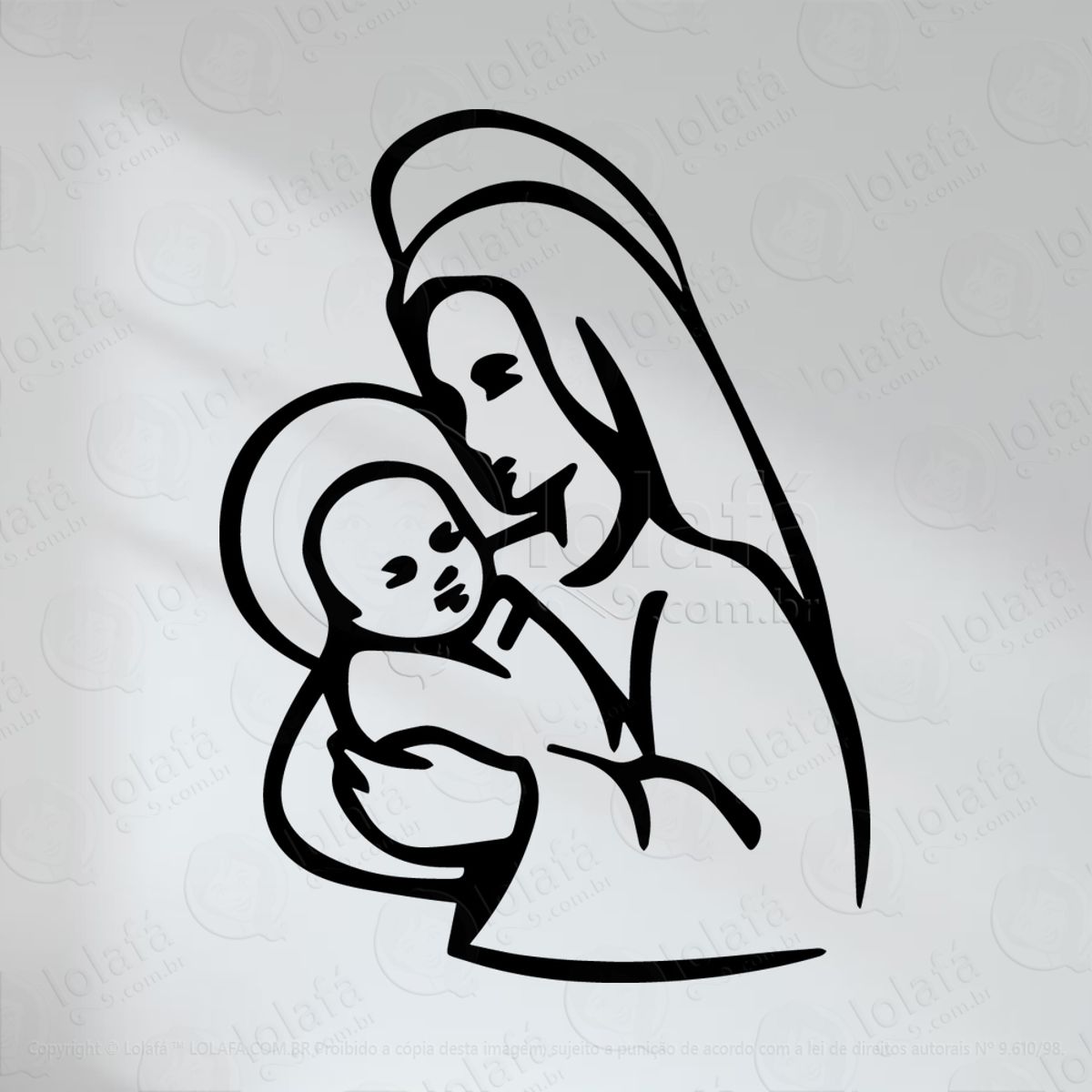 Nossa Senhora Adesivo de Parede Decorativo para Casa, Quarto, Sala e Vidro Mod:33