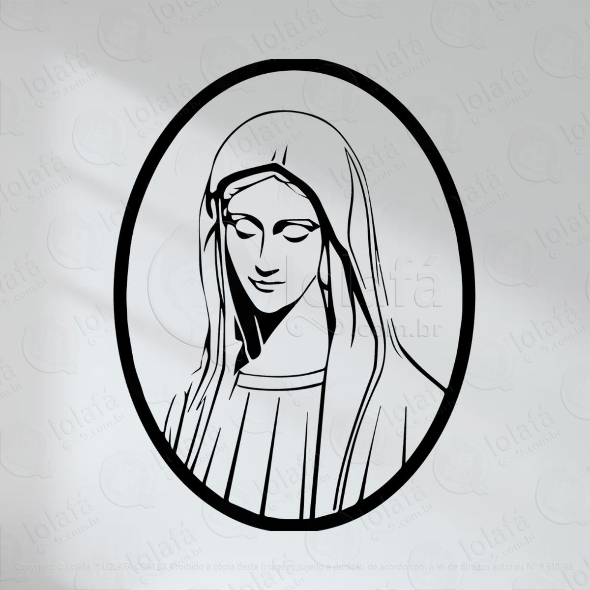 Nossa Senhora Adesivo de Parede Decorativo para Casa, Quarto, Sala e Vidro Mod:34