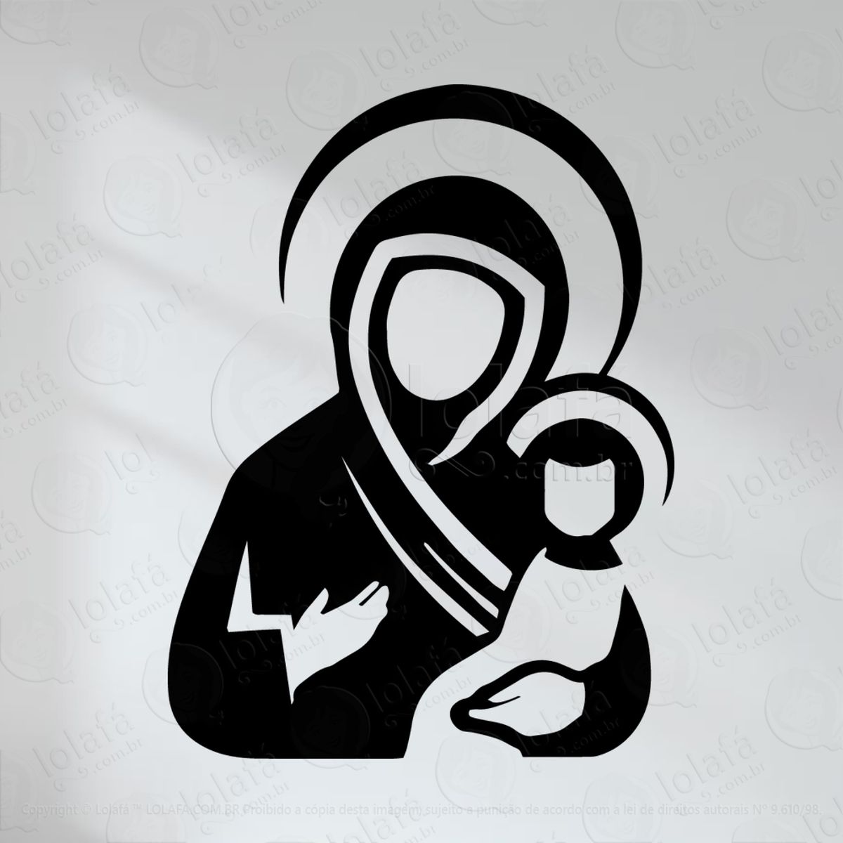 Nossa Senhora Adesivo de Parede Decorativo para Casa, Quarto, Sala e Vidro Mod:35