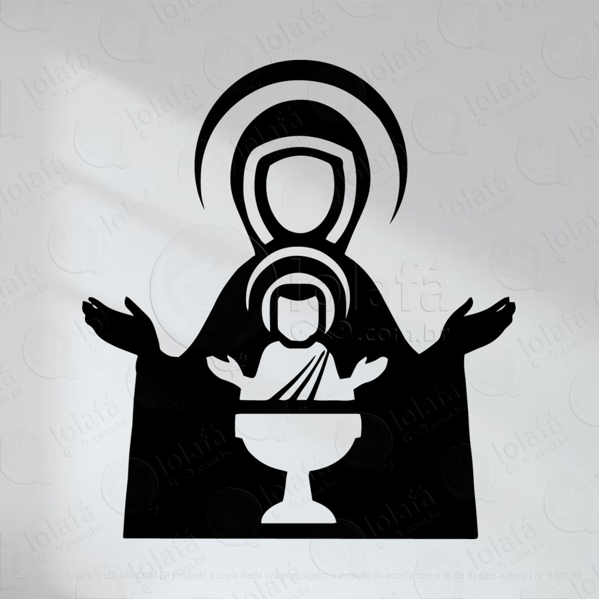 Nossa Senhora Adesivo de Parede Decorativo para Casa, Quarto, Sala e Vidro Mod:36