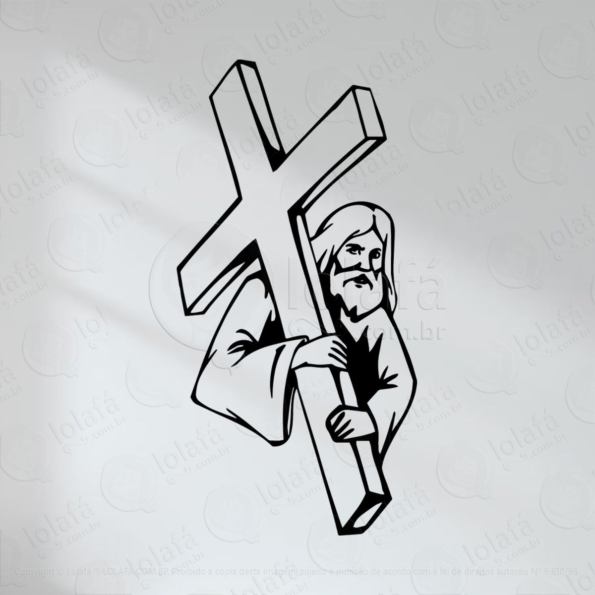 Jesus Cristo Adesivo de Parede Decorativo para Casa, Quarto, Sala e Vidro Mod:46