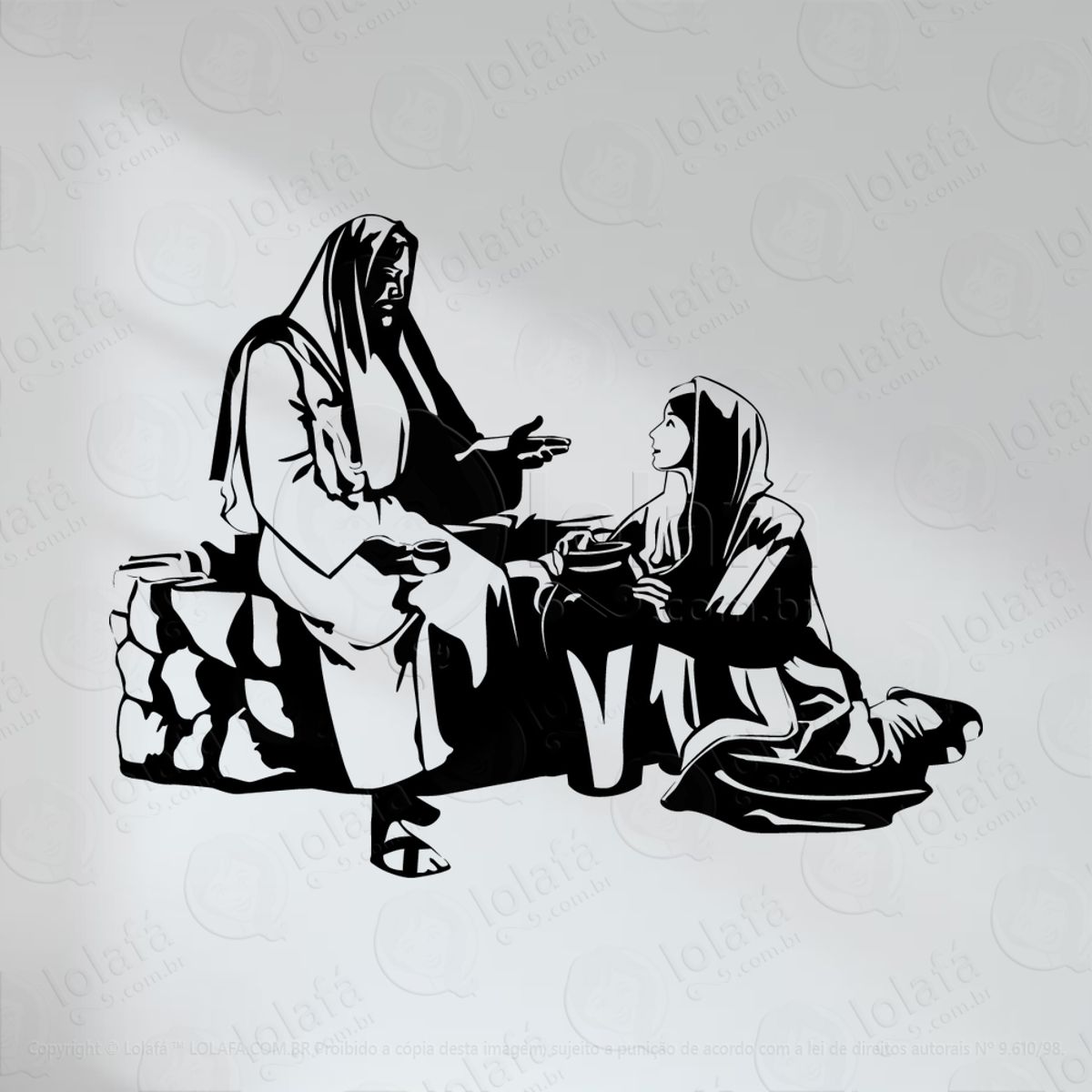 Jesus Cristo Adesivo de Parede Decorativo para Casa, Quarto, Sala e Vidro Mod:50