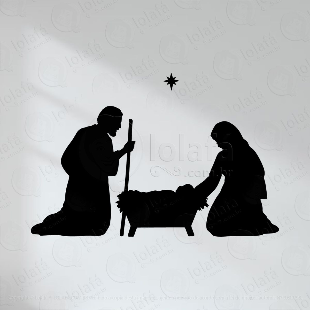 Jesus Nasceu Adesivo de Parede Decorativo para Casa, Quarto, Sala e Vidro Mod:51