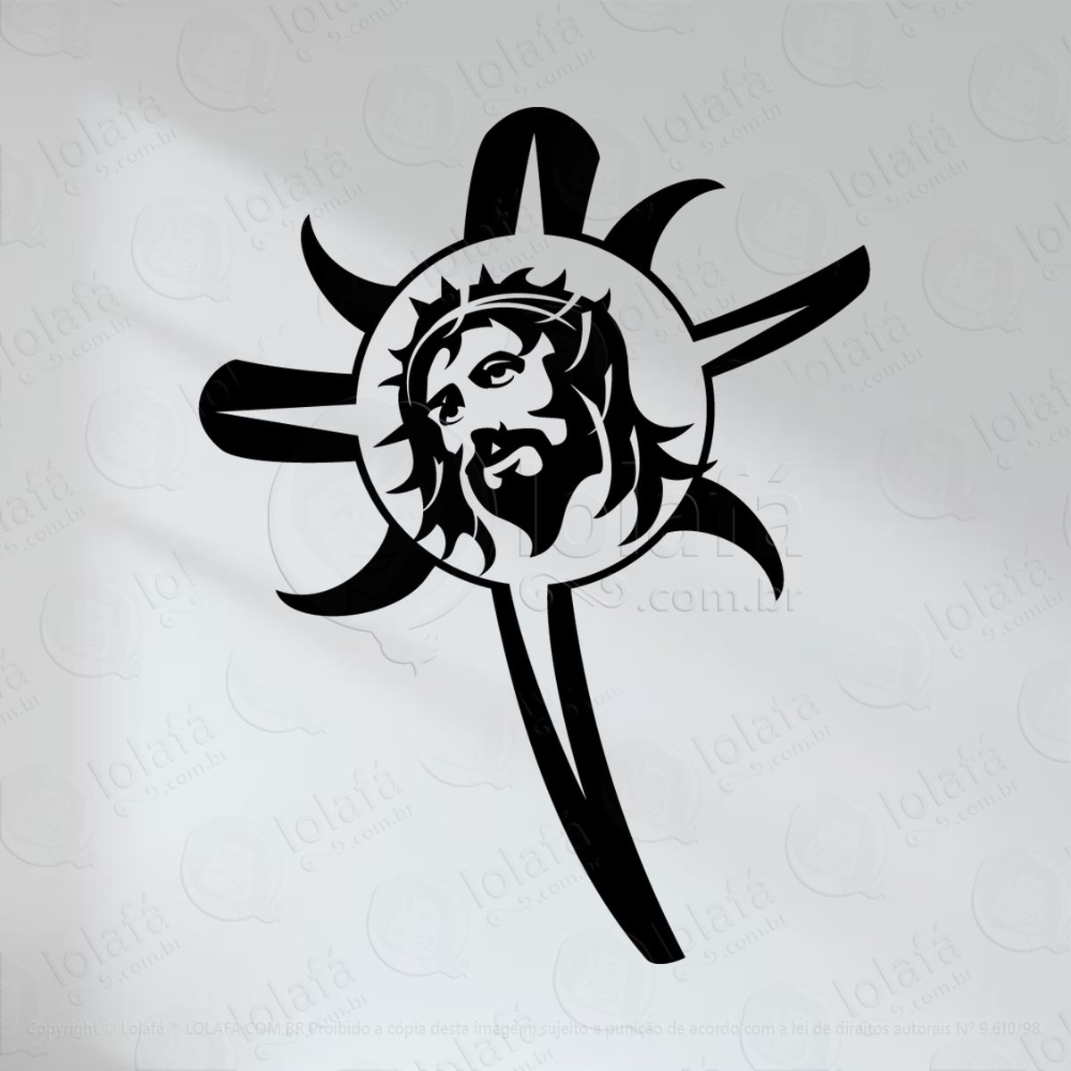 Jesus Cristo Adesivo de Parede Decorativo para Casa, Quarto, Sala e Vidro Mod:58