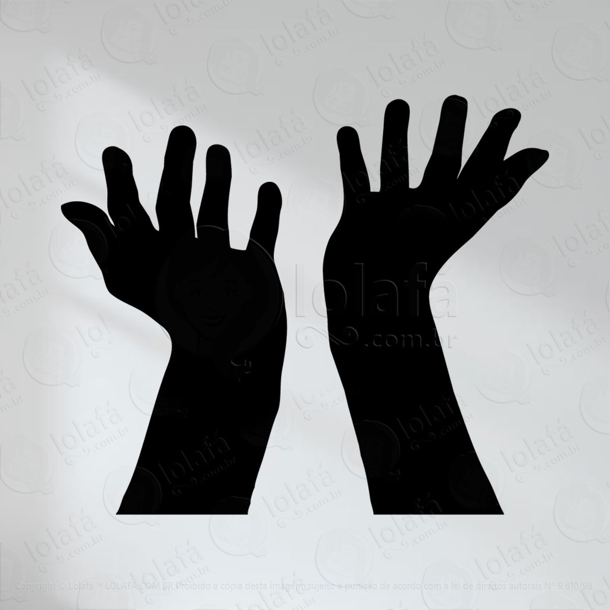 Mãos a Louvar Adesivo de Parede Decorativo para Casa, Quarto, Sala e Vidro Mod:66