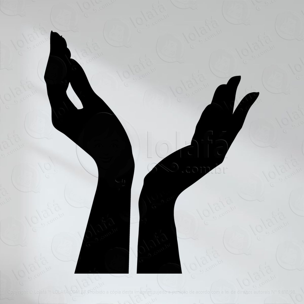 Mãos a Louvar Adesivo de Parede Decorativo para Casa, Quarto, Sala e Vidro Mod:67