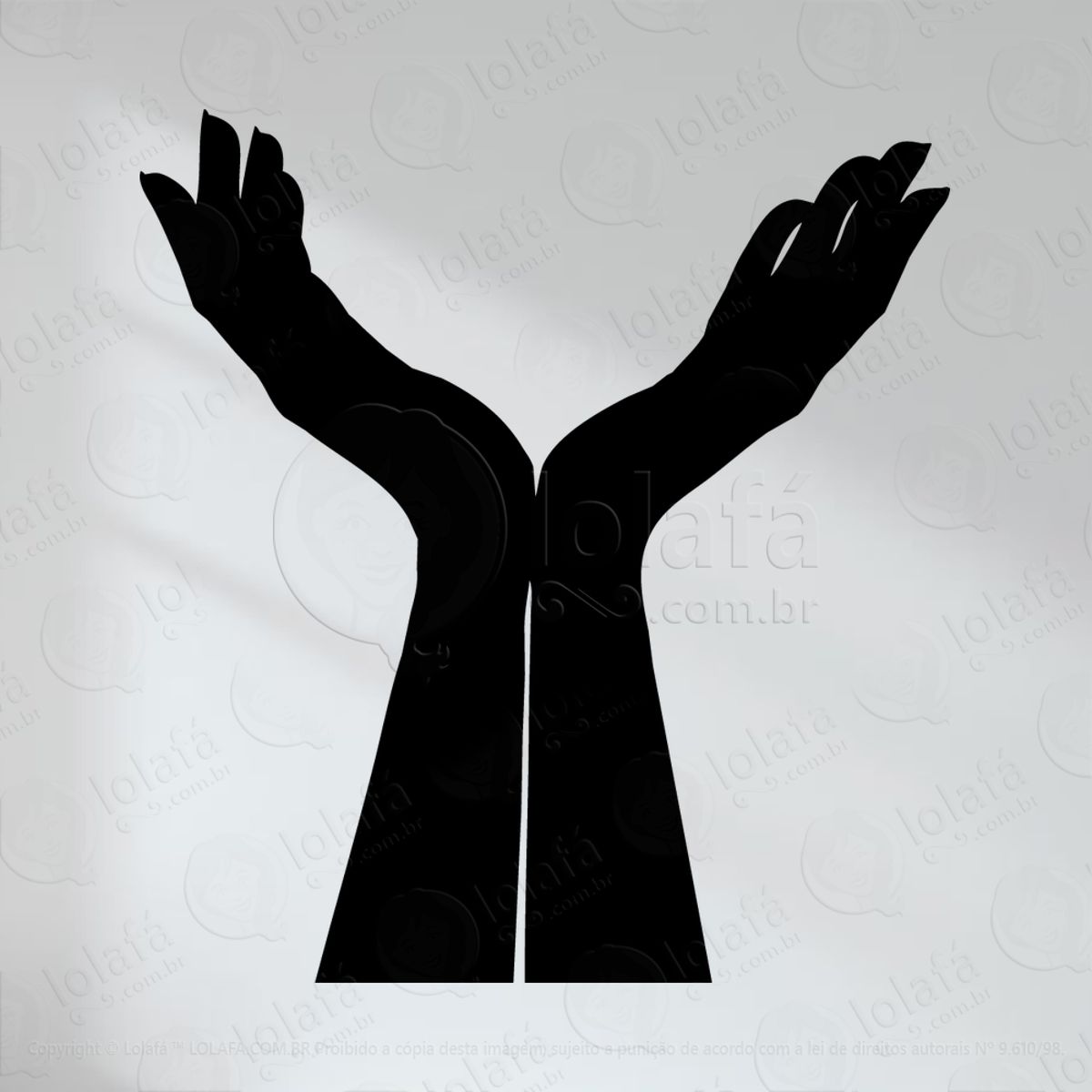 Mãos a Louvar Adesivo de Parede Decorativo para Casa, Quarto, Sala e Vidro Mod:68
