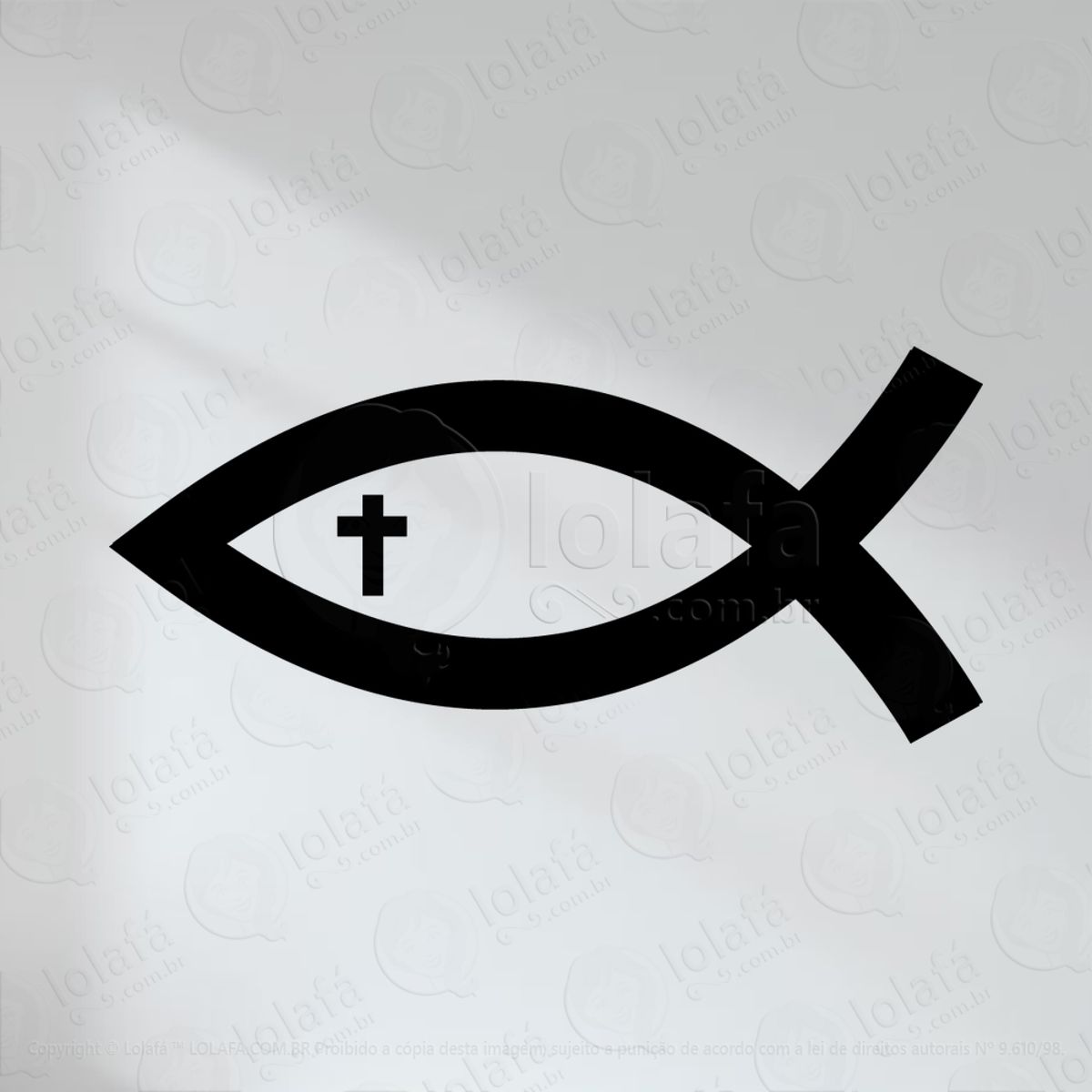 Peixe de Jesus Adesivo de Parede Decorativo para Casa, Quarto, Sala e Vidro Mod:82