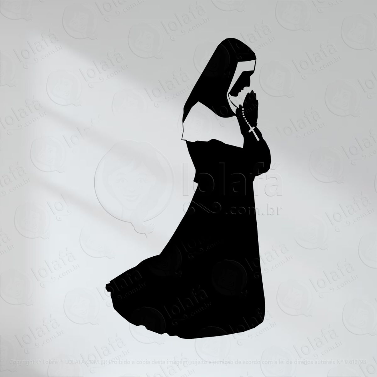Freira Adesivo de Parede Decorativo para Casa, Quarto, Sala e Vidro Mod:93