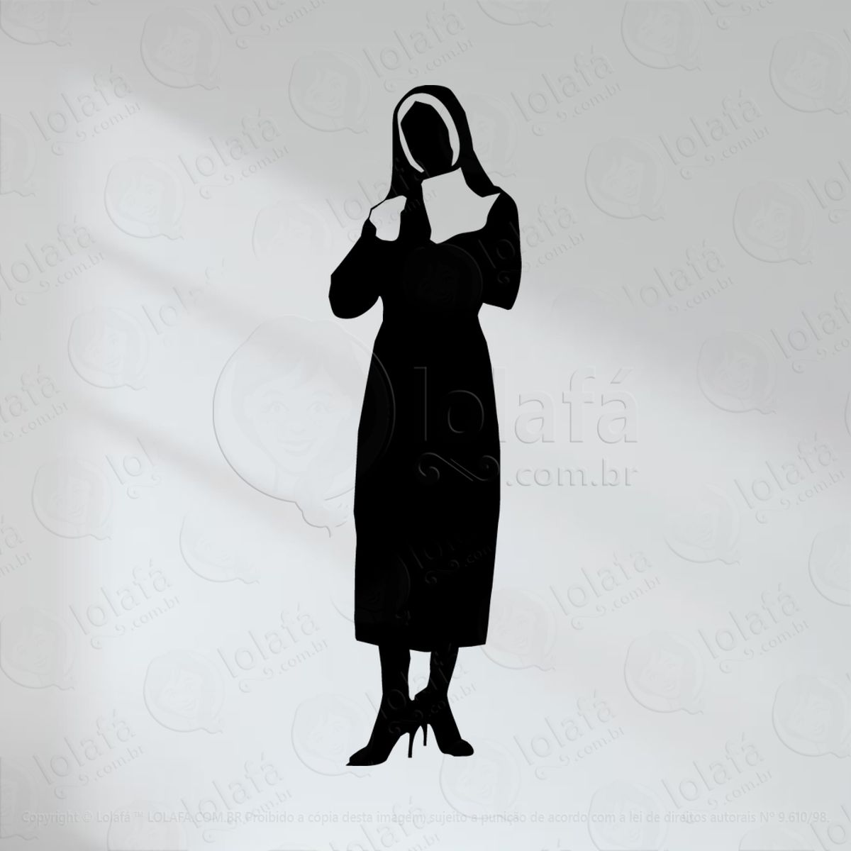 Freira Adesivo de Parede Decorativo para Casa, Quarto, Sala e Vidro Mod:94