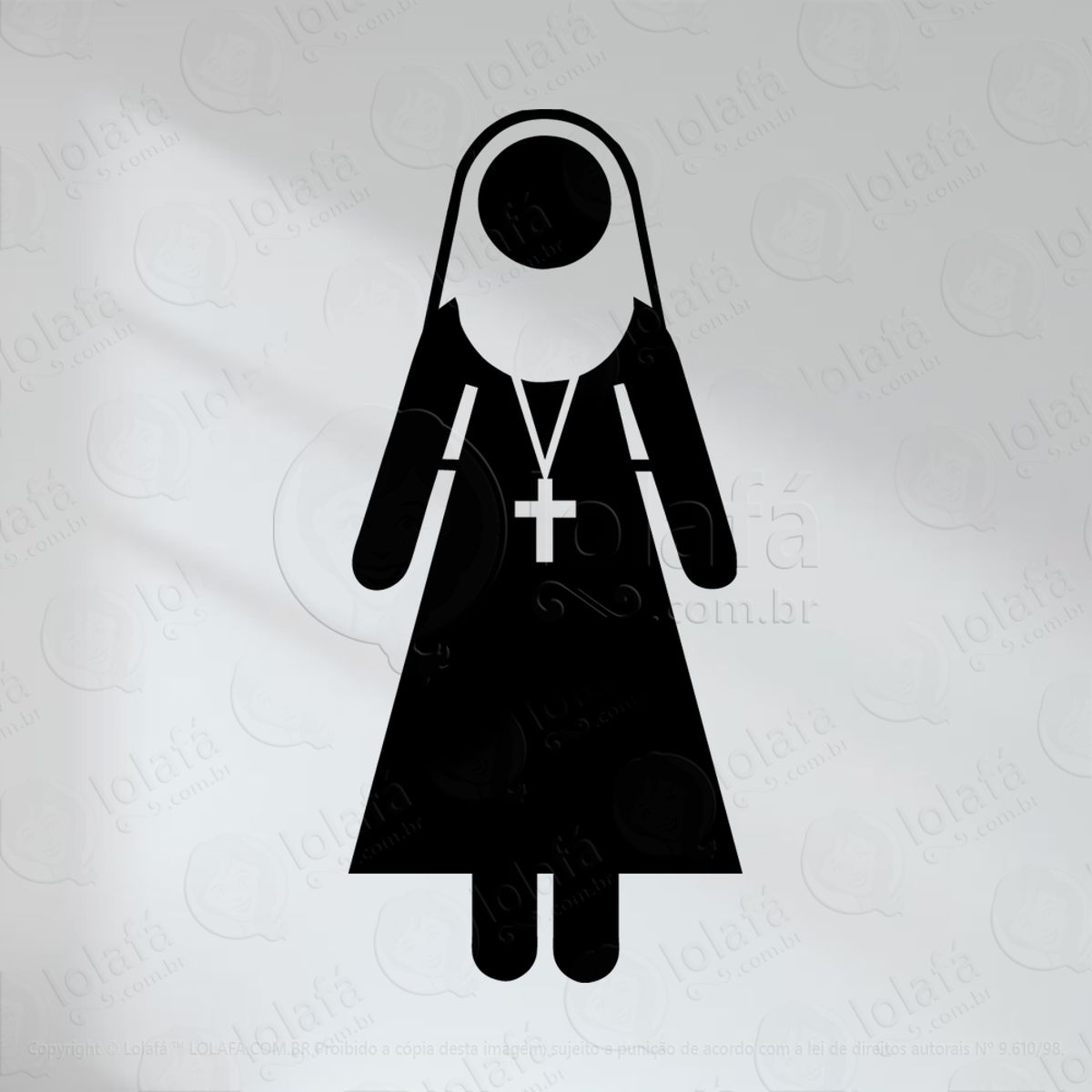 Freira Adesivo de Parede Decorativo para Casa, Quarto, Sala e Vidro Mod:96