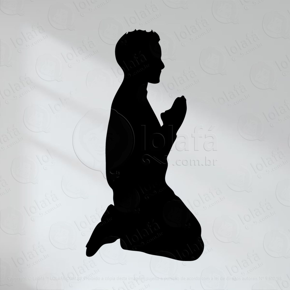 Homem Rezando Adesivo de Parede Decorativo para Casa, Quarto, Sala e Vidro Mod:97