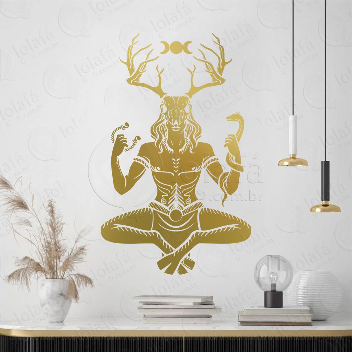 Cerrunos Adesivo de Parede Decorativo para Casa, Sala, Quarto, Vidro e Altar Ocultista Mod:8