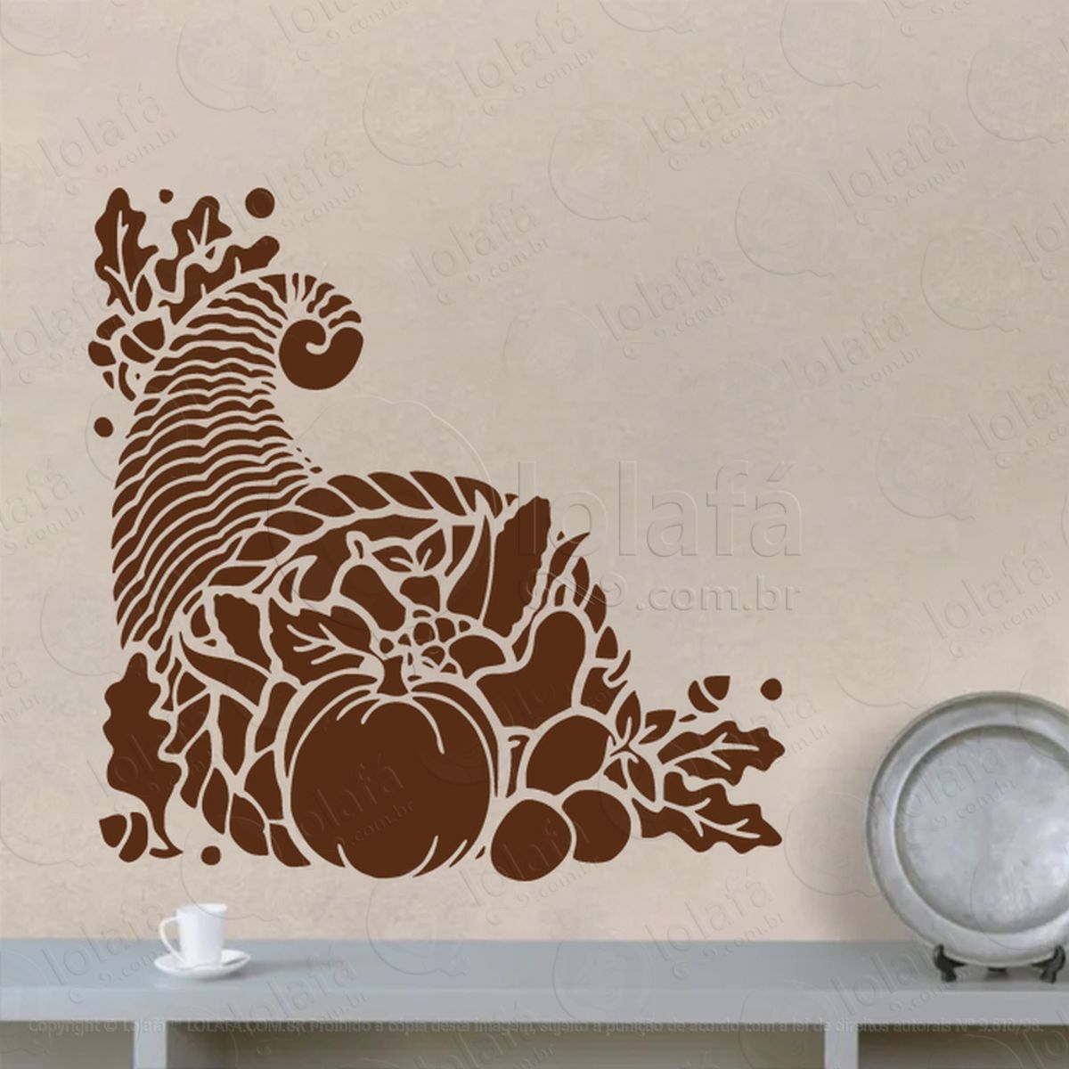 Cornucópia Adesivo de Parede Decorativo para Casa, Sala, Quarto, Vidro e Altar Ocultista Mod:10