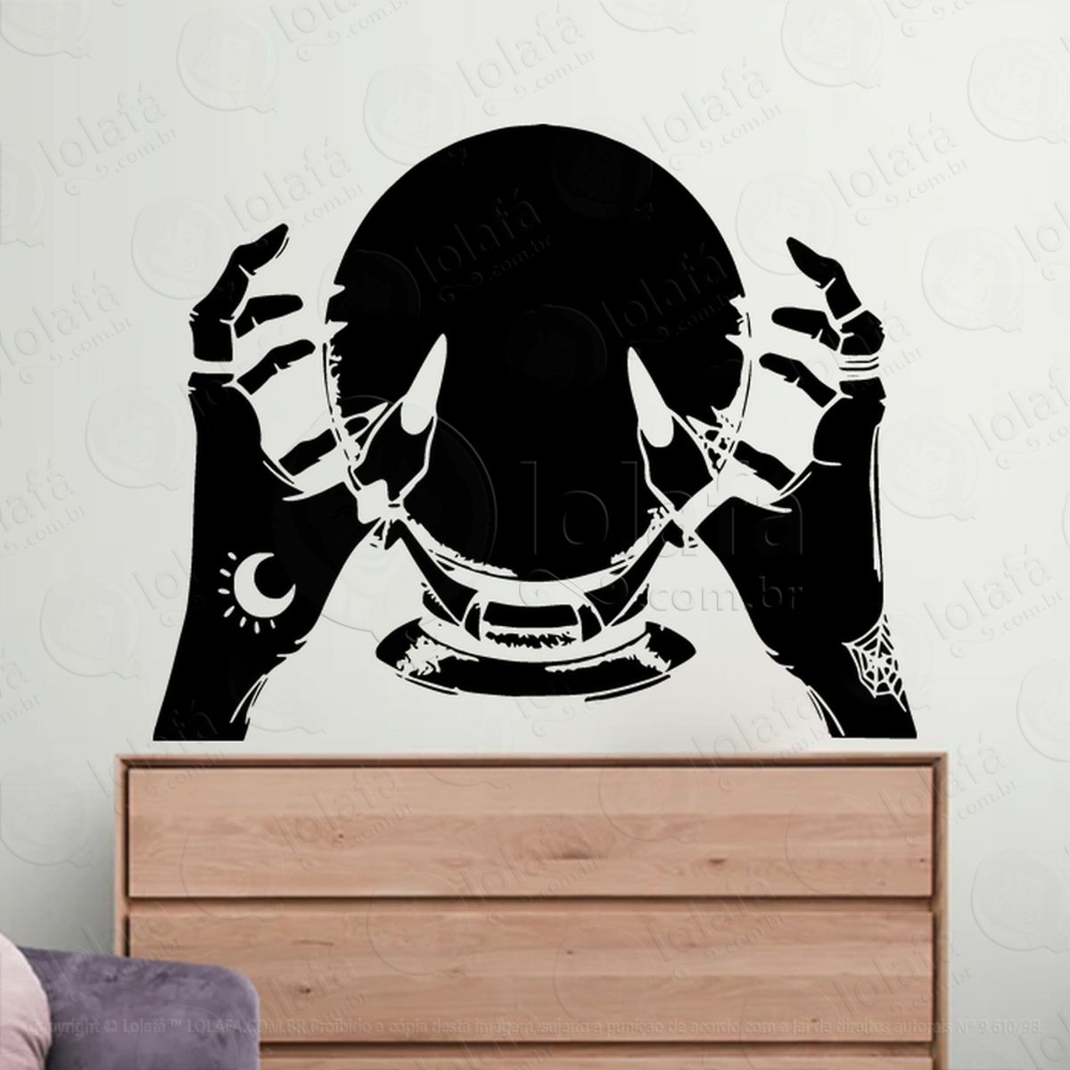 Bola de Cristal Crystal Ball Adesivo de Parede Decorativo para Casa, Sala, Quarto, Vidro e Altar Ocultista Mod:11