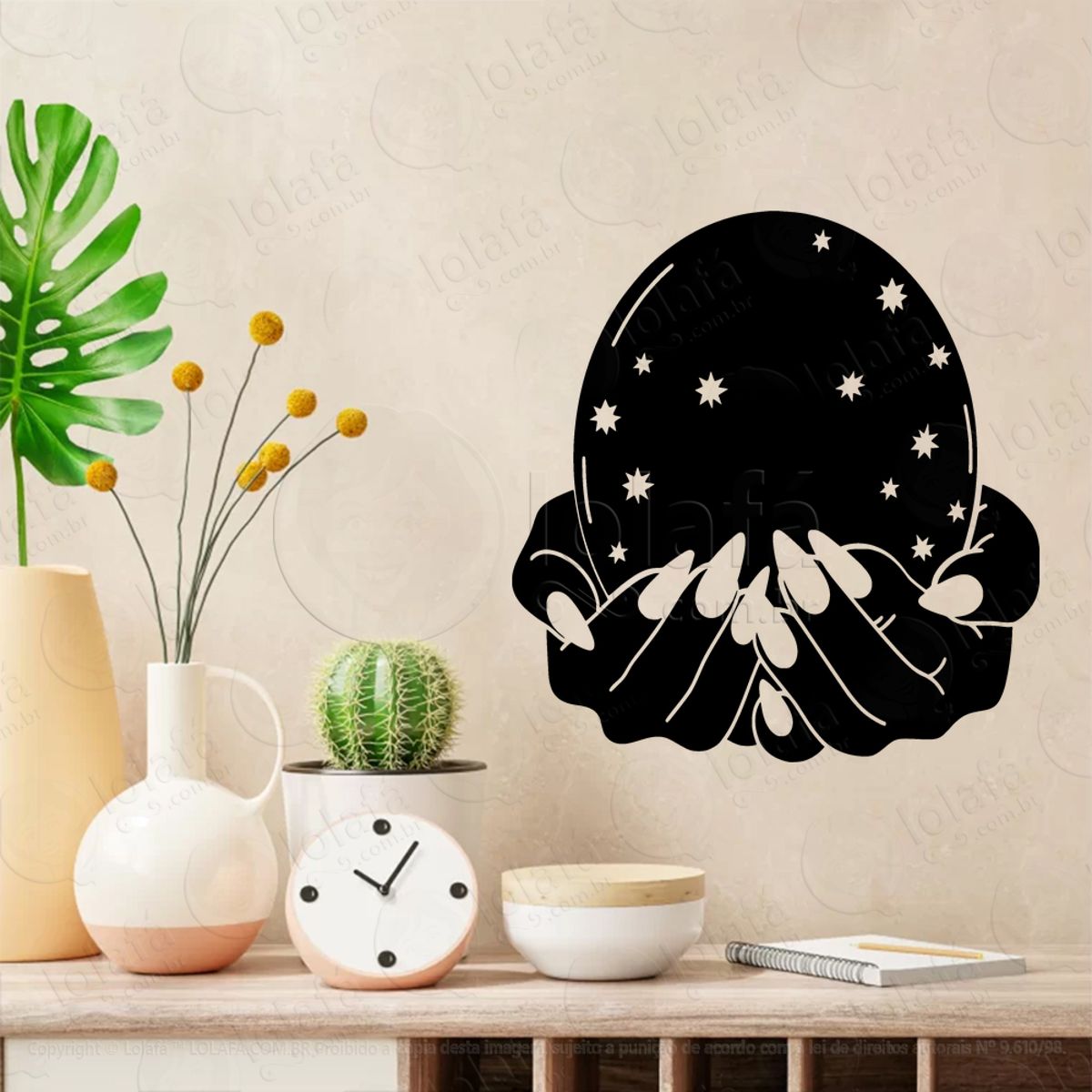Estrelas Bola de Cristal Crystal Ball Stars Adesivo de Parede Decorativo para Casa, Sala, Quarto, Vidro e Altar Ocultista Mod:12