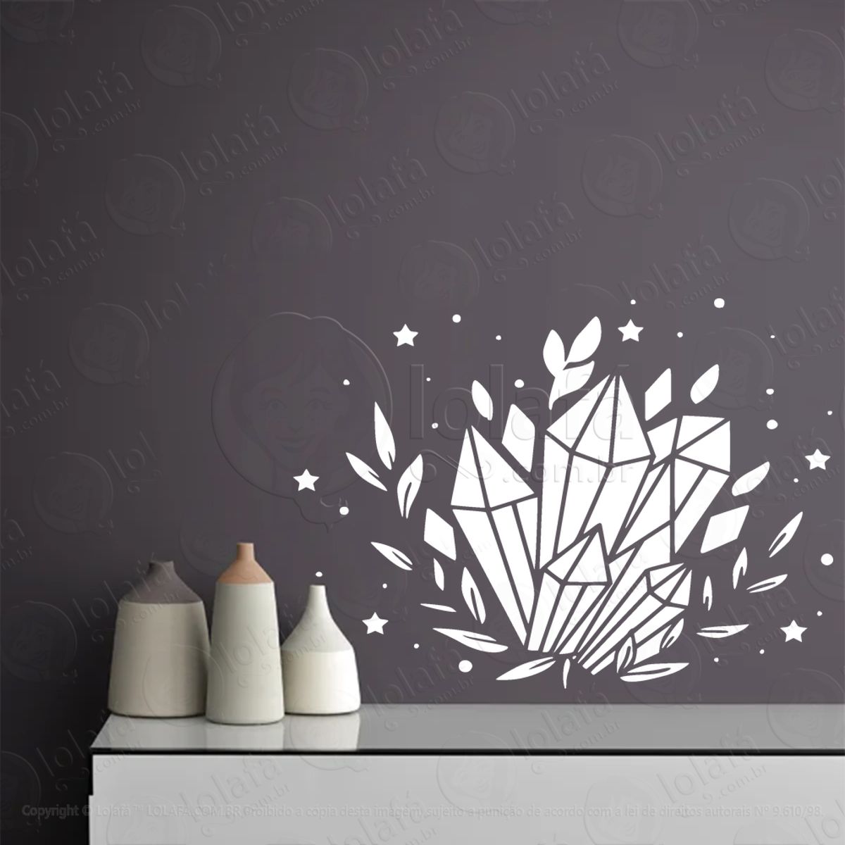 Cristais Adesivo de Parede Decorativo para Casa, Sala, Quarto, Vidro e Altar Ocultista Mod:15