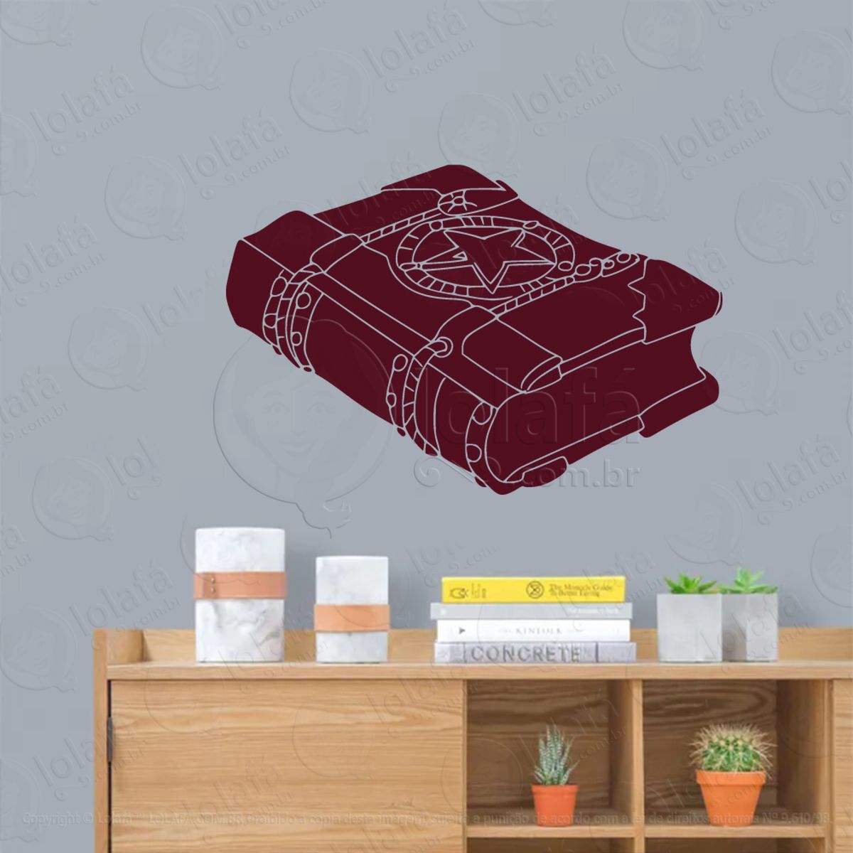 Grimório Grimoire Adesivo de Parede Decorativo para Casa, Sala, Quarto, Vidro e Altar Ocultista Mod:18