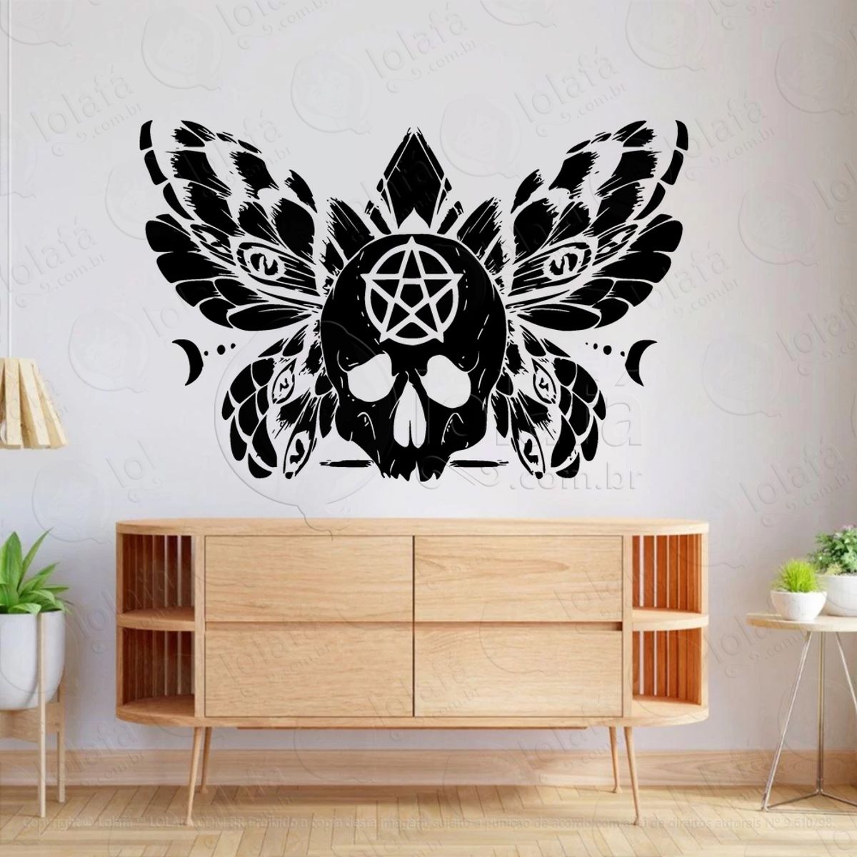 Borboleta Mágica da Wicca Magic Butterfly Adesivo de Parede Decorativo para Casa, Sala, Quarto, Vidro e Altar Ocultista Mod:29