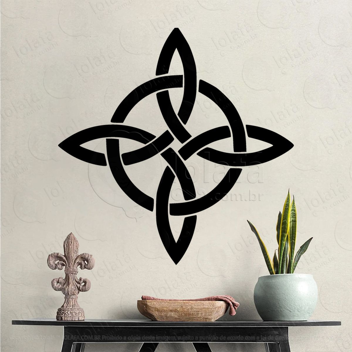 Nó de Bruxa Witches Knot Adesivo de Parede Decorativo para Casa, Sala, Quarto, Vidro e Altar Ocultista Mod:32