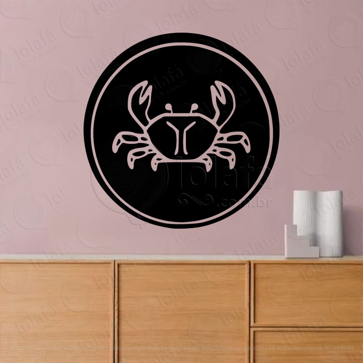 Mandala Signo de Câncer Astrologia Adesivo de Parede Decorativo para Casa, Sala, Quarto, Vidro e Altar Ocultista Mod:33