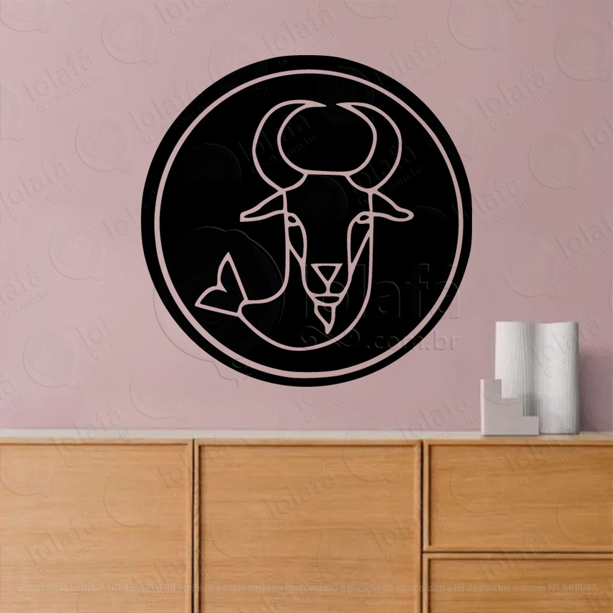Mandala Signo de Capricórnio Astrologia Capricorn Adesivo de Parede Decorativo para Casa, Sala, Quarto, Vidro e Altar Ocultista Mod:34