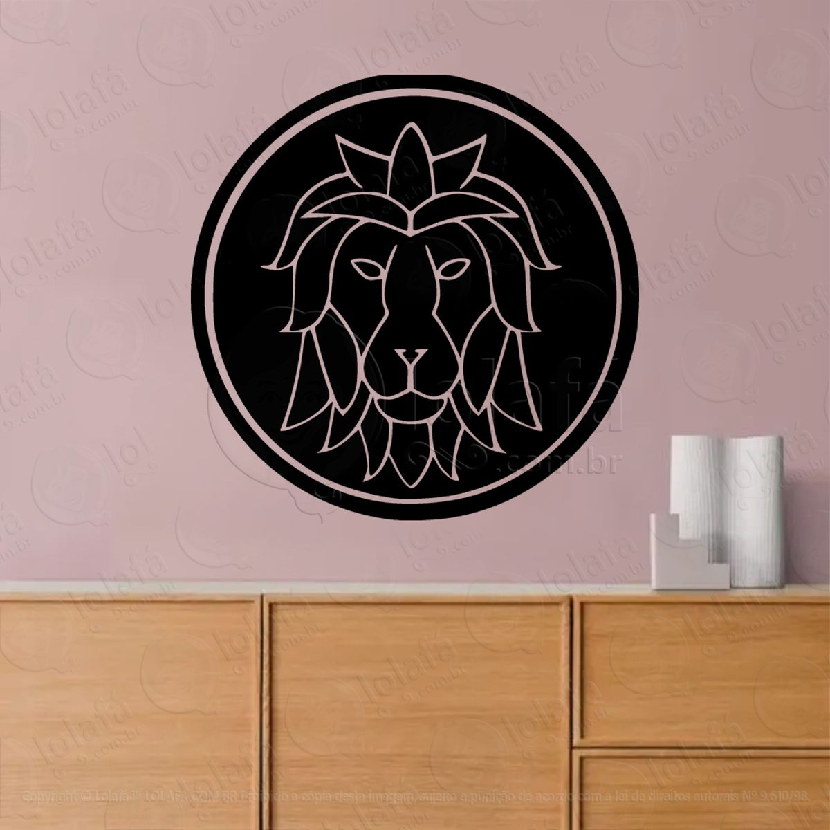 Mandala Signo de Leão Astrologia Leo Adesivo de Parede Decorativo para Casa, Sala, Quarto, Vidro e Altar Ocultista Mod:36