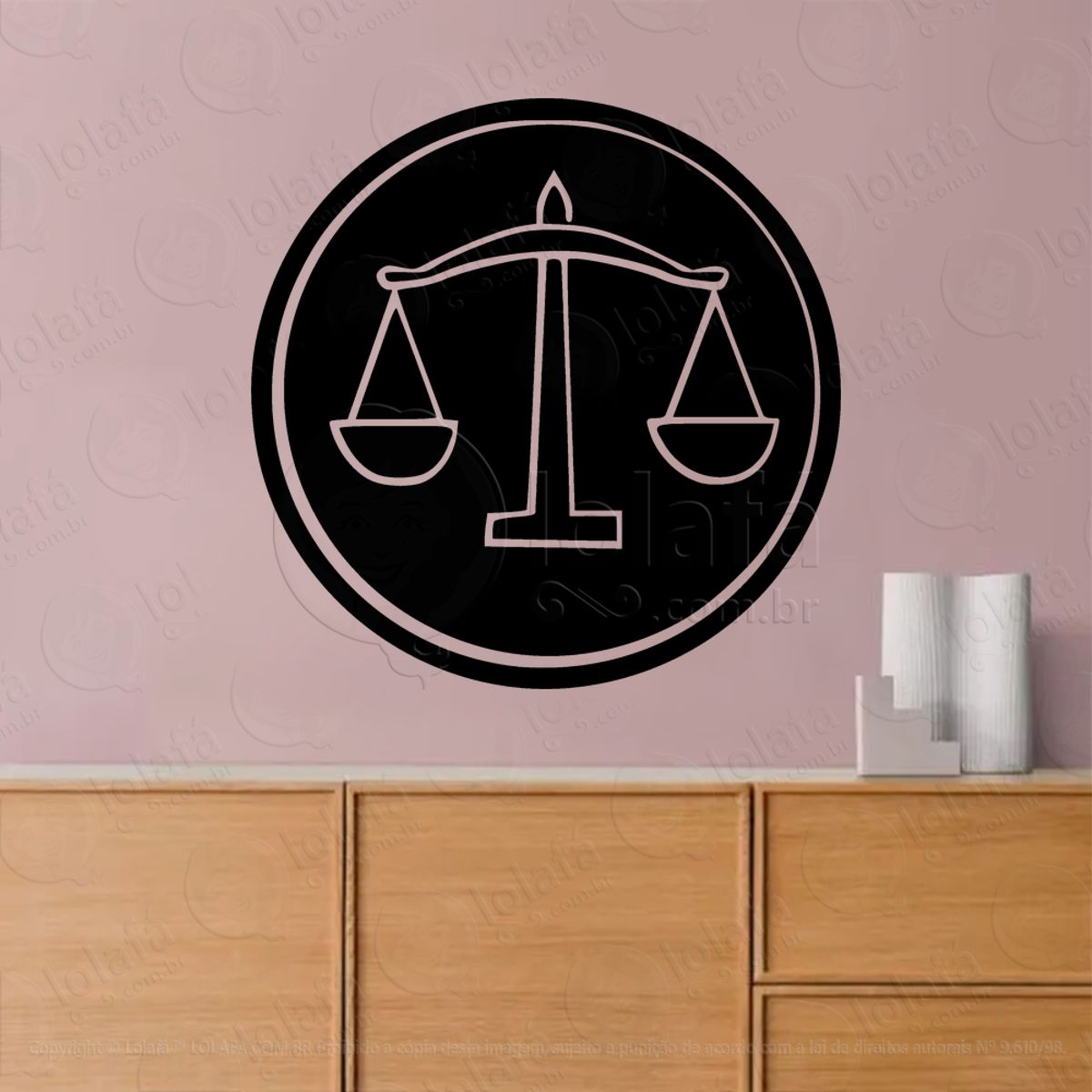 Mandala Signo de Libra Astrologia Adesivo de Parede Decorativo para Casa, Sala, Quarto, Vidro e Altar Ocultista Mod:37