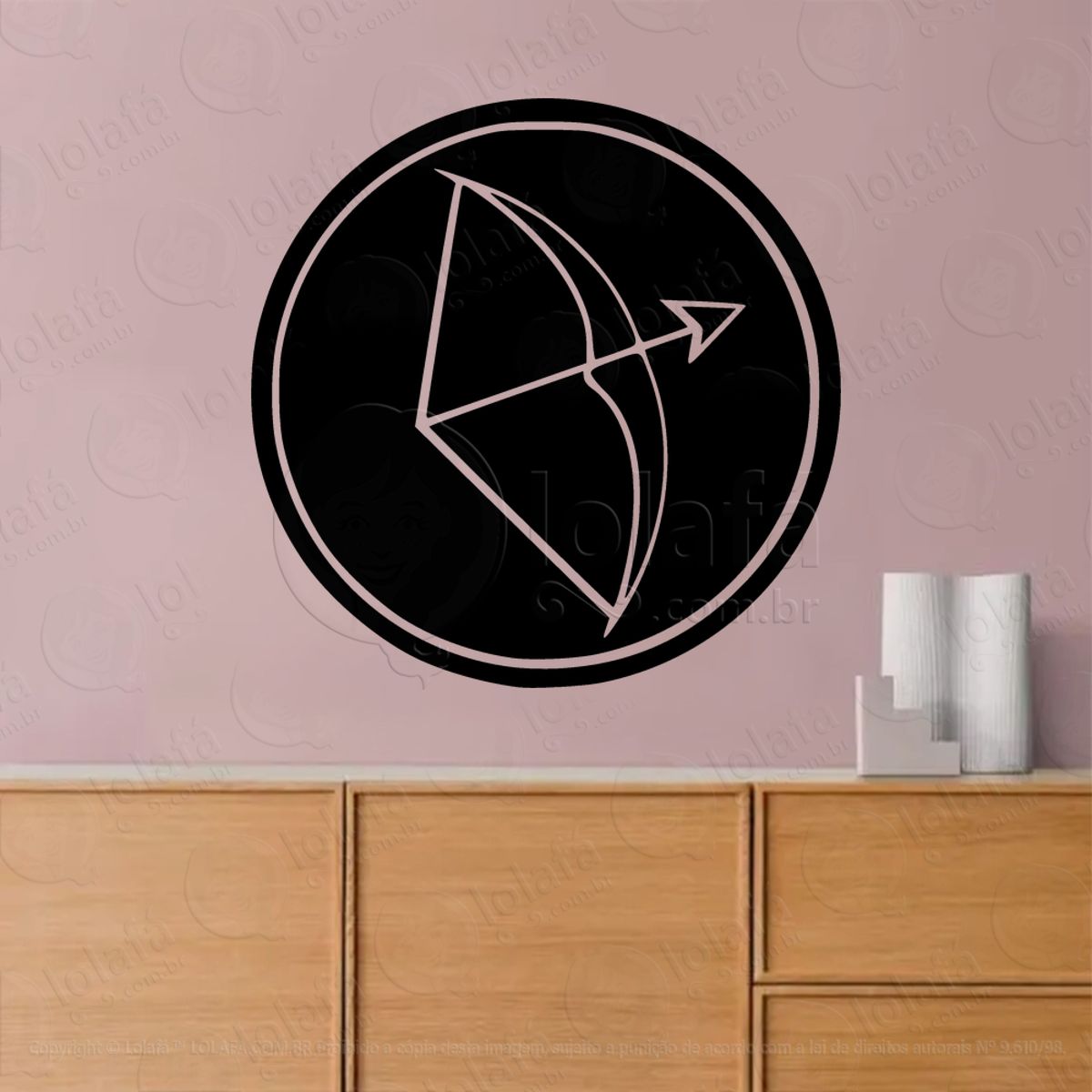 Mandala Signo de Sagitários Astrologia Sagitaries Adesivo de Parede Decorativo para Casa, Sala, Quarto, Vidro e Altar Ocultista Mod:39