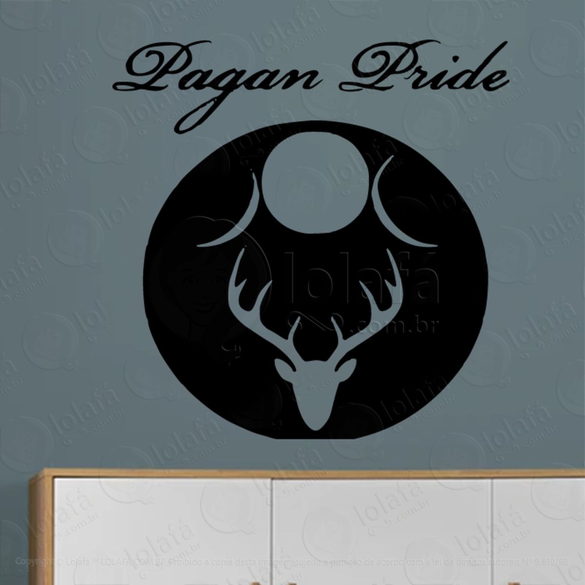 Orgulho Pagão Pagan Pride Adesivo de Parede Decorativo para Casa, Sala, Quarto, Vidro e Altar Ocultista Mod:48