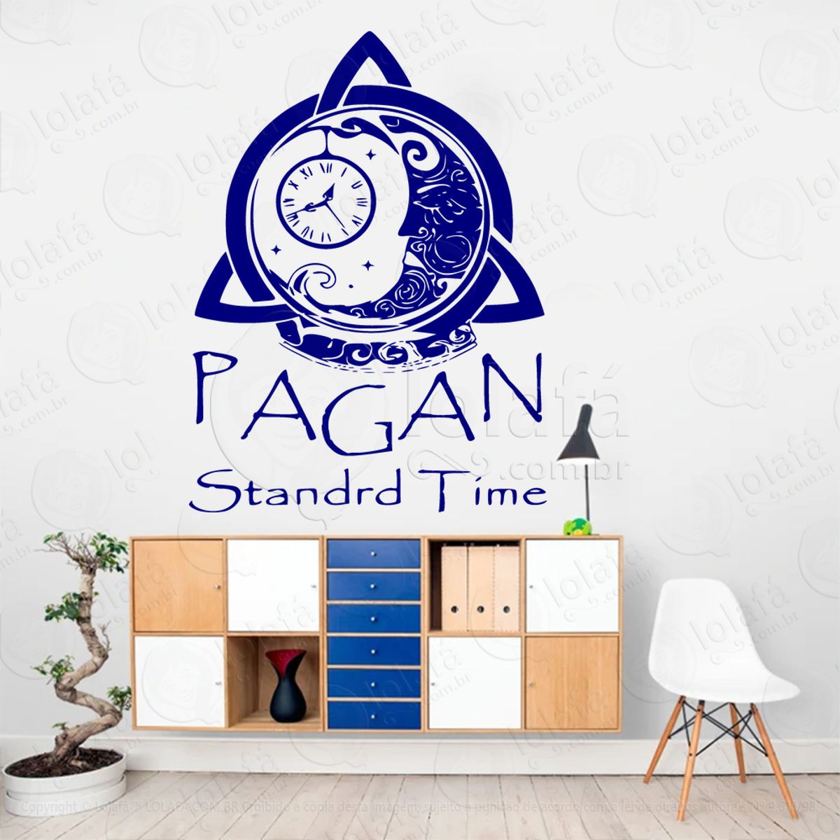 Horário Padrão Pagão Pagan Standard Time Adesivo de Parede Decorativo para Casa, Sala, Quarto, Vidro e Altar Ocultista Mod:49