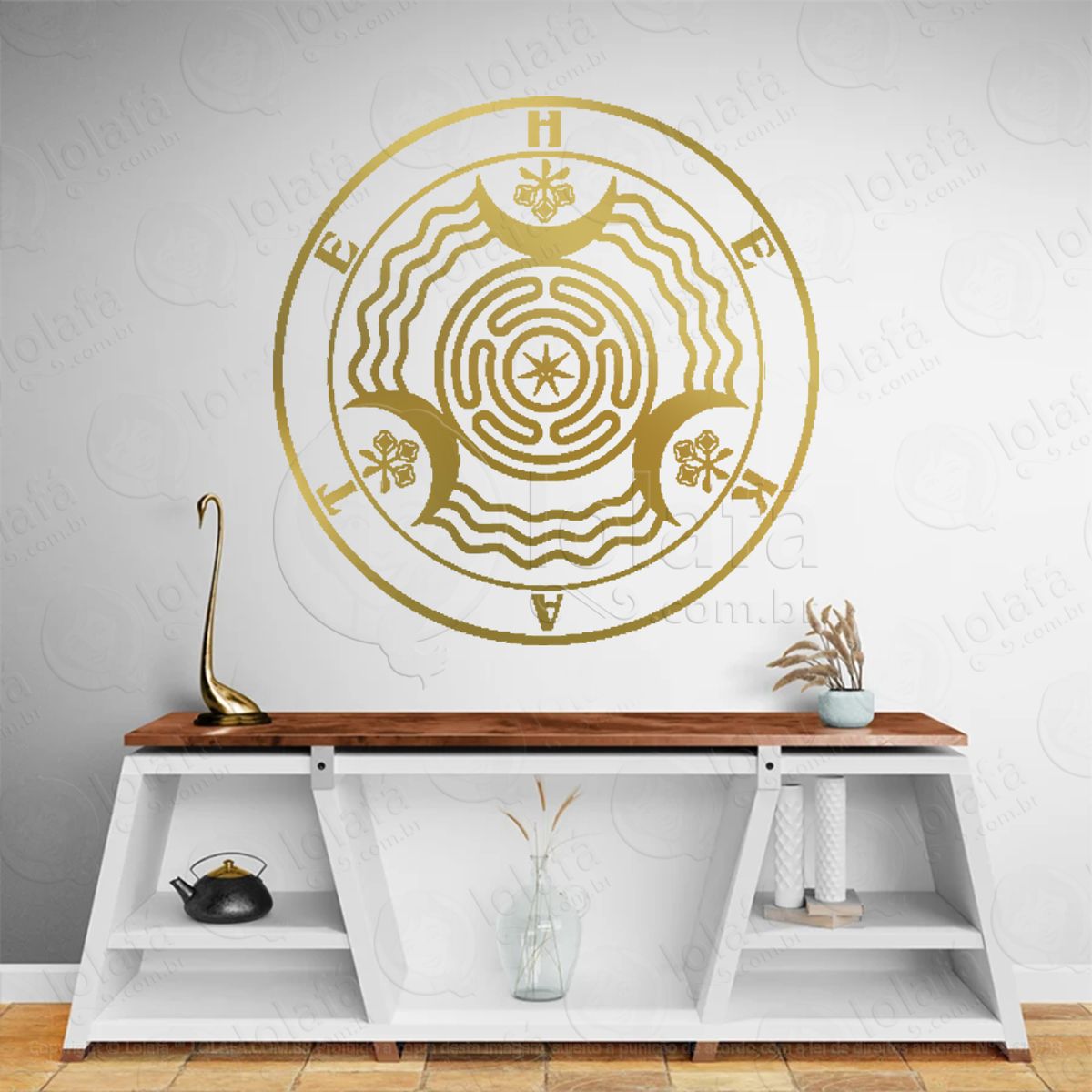 Roda de Hécate Wheel Adesivo de Parede Decorativo para Casa, Sala, Quarto, Vidro e Altar Ocultista Mod:51