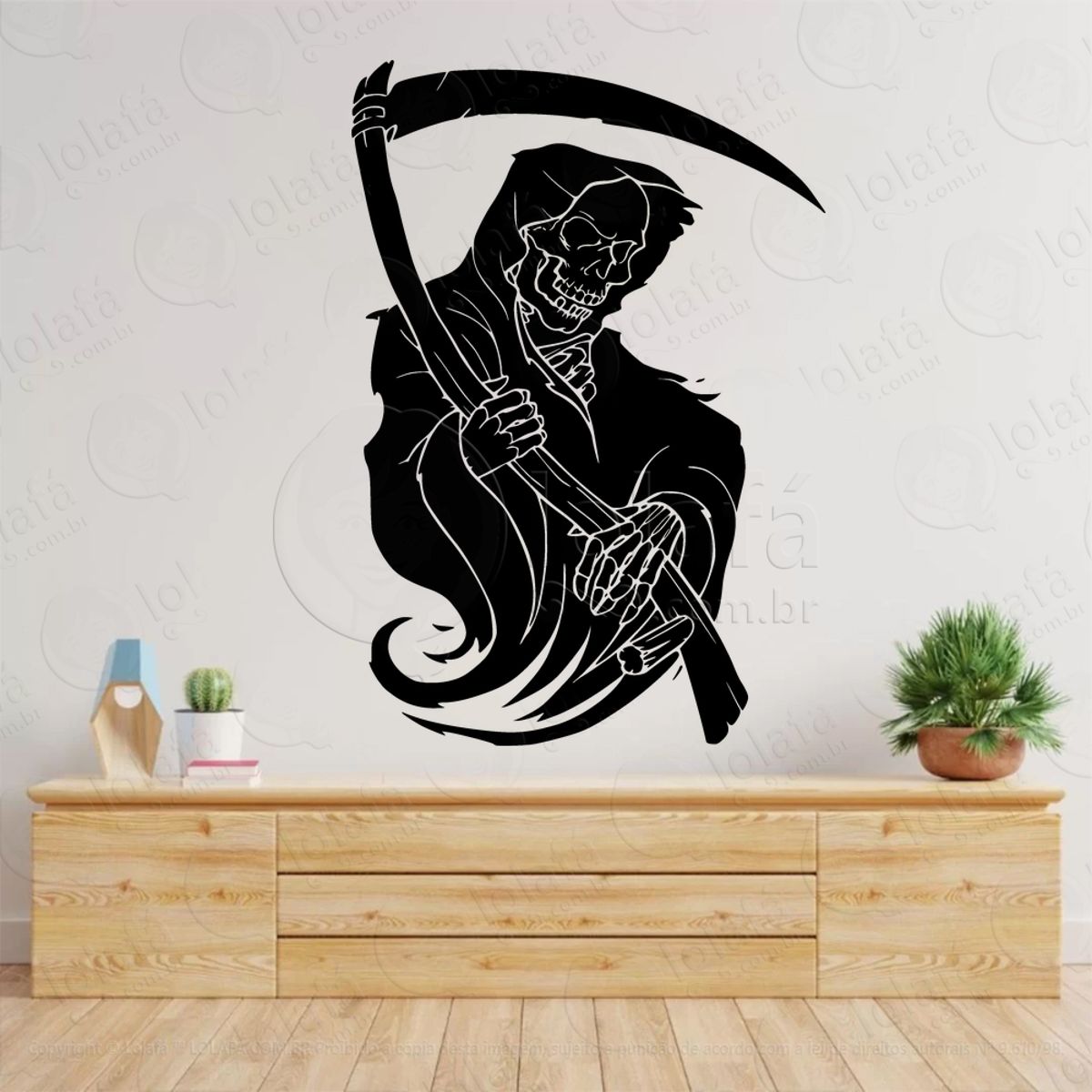 Ceifador Reaper Adesivo de Parede Decorativo para Casa, Sala, Quarto, Vidro e Altar Ocultista Mod:56