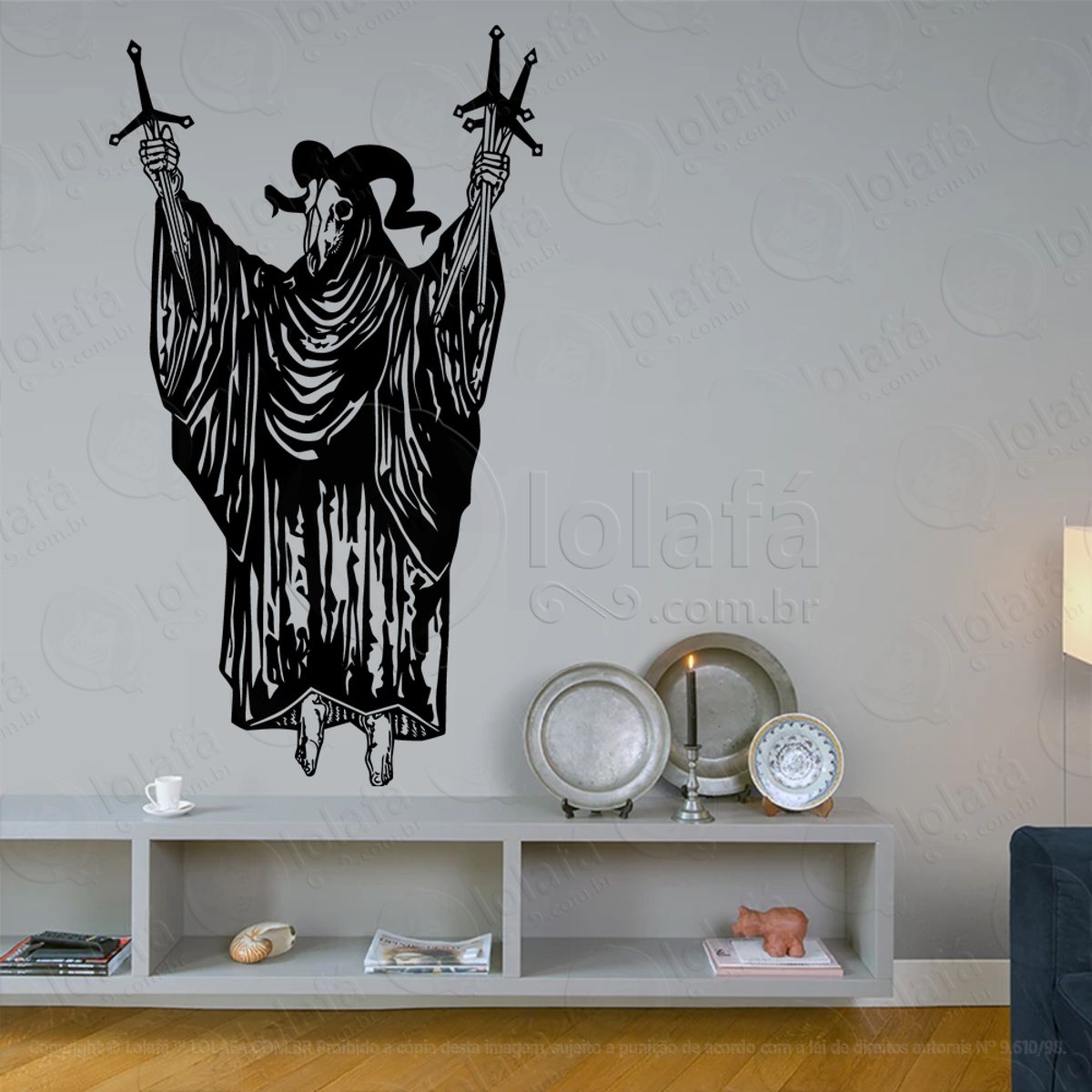 Espadas de Satanás Satan Swords Adesivo de Parede Decorativo para Casa, Sala, Quarto, Vidro e Altar Ocultista Mod:58