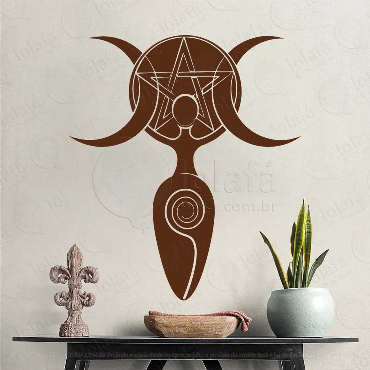 Deusa Espiral Spiral Goddess Adesivo de Parede Decorativo para Casa, Sala, Quarto, Vidro e Altar Ocultista Mod:62