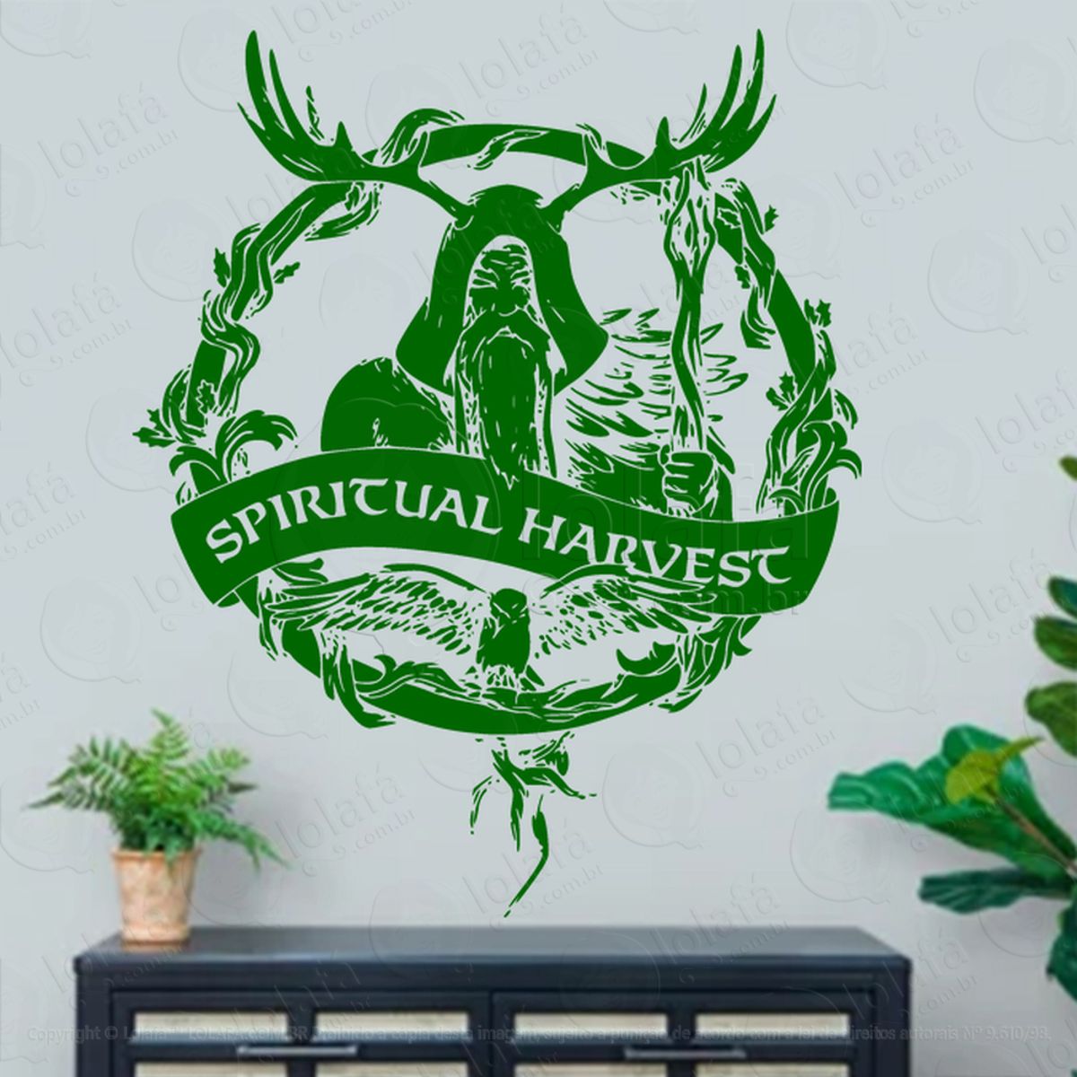 Colheita Espiritual Spiritual Harvest Adesivo de Parede Decorativo para Casa, Sala, Quarto, Vidro e Altar Ocultista Mod:63