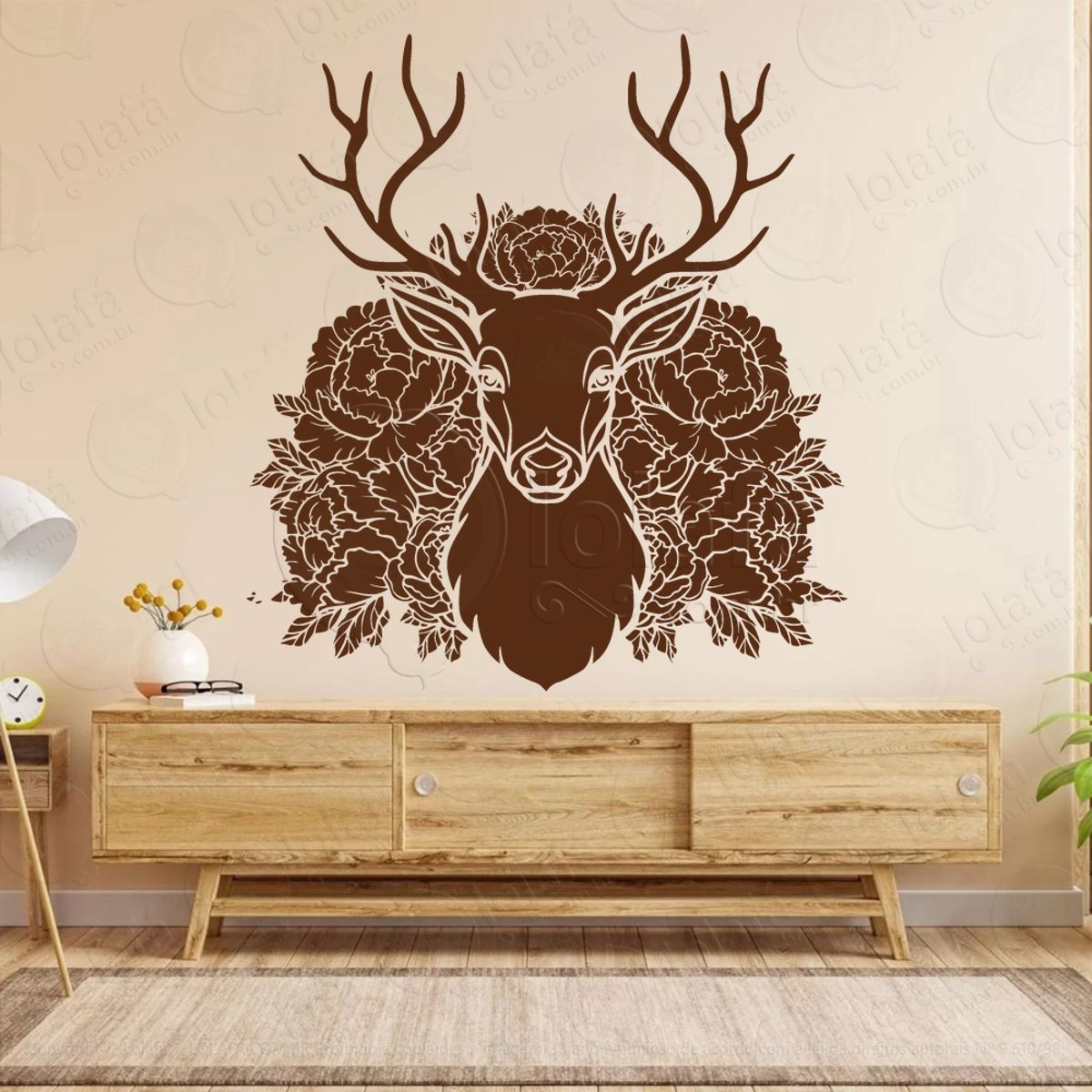 Veado Stag Adesivo de Parede Decorativo para Casa, Sala, Quarto, Vidro e Altar Ocultista Mod:64