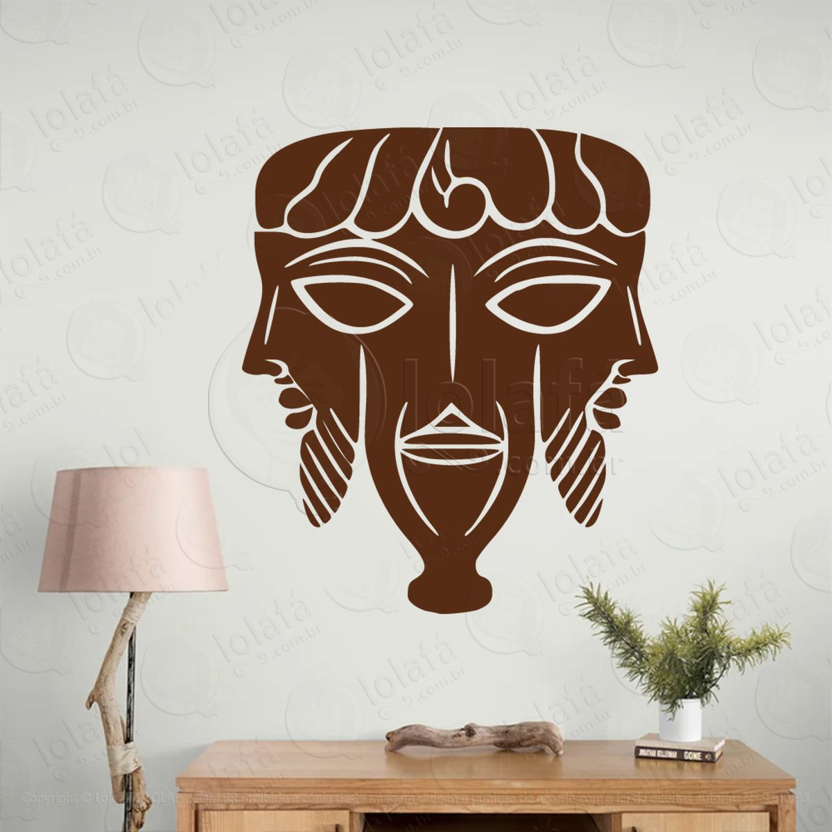 Deus de Três Faces Three Faced God Adesivo de Parede Decorativo para Casa, Sala, Quarto, Vidro e Altar Ocultista Mod:67
