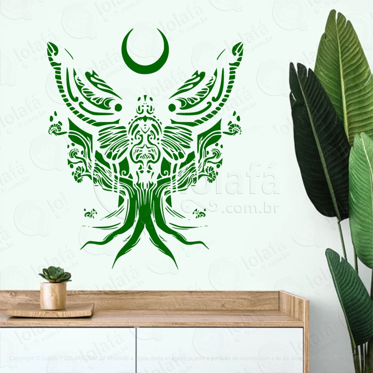 Traça de Árvore Tree Moth Adesivo de Parede Decorativo para Casa, Sala, Quarto, Vidro e Altar Ocultista Mod:68