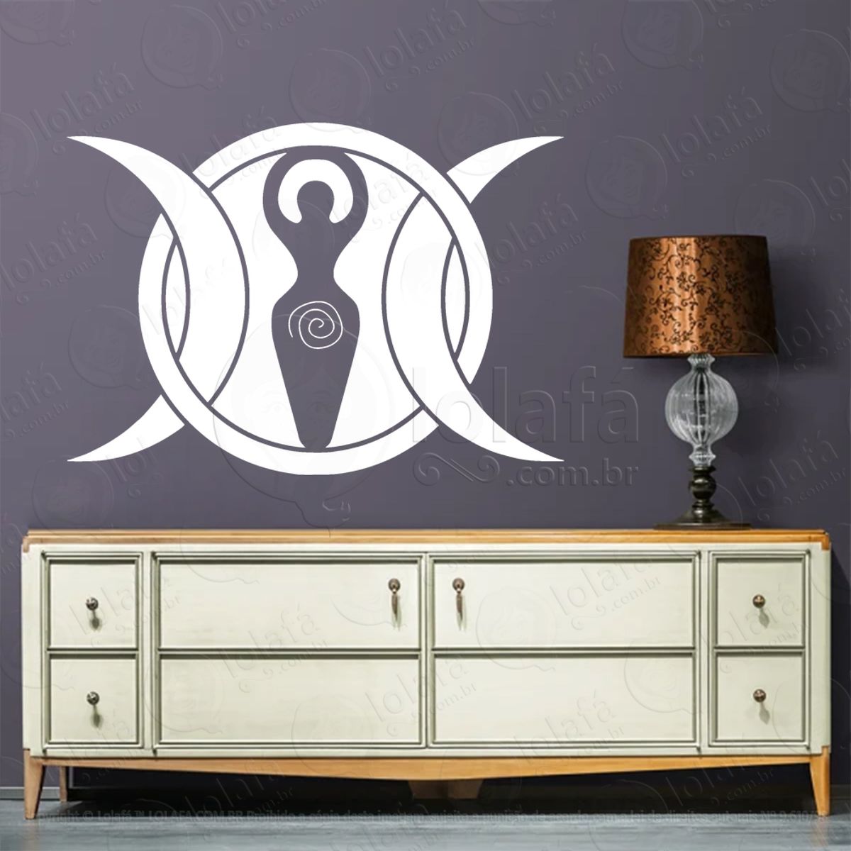 Espiral Trimoon Adesivo de Parede Decorativo para Casa, Sala, Quarto, Vidro e Altar Ocultista Mod:71
