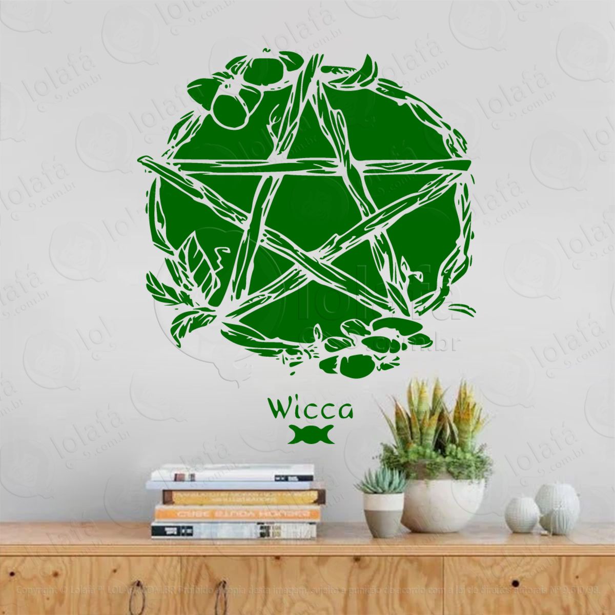 Pentagrama Wicca Wheel Adesivo de Parede Decorativo para Casa, Sala, Quarto, Vidro e Altar Ocultista Mod:77